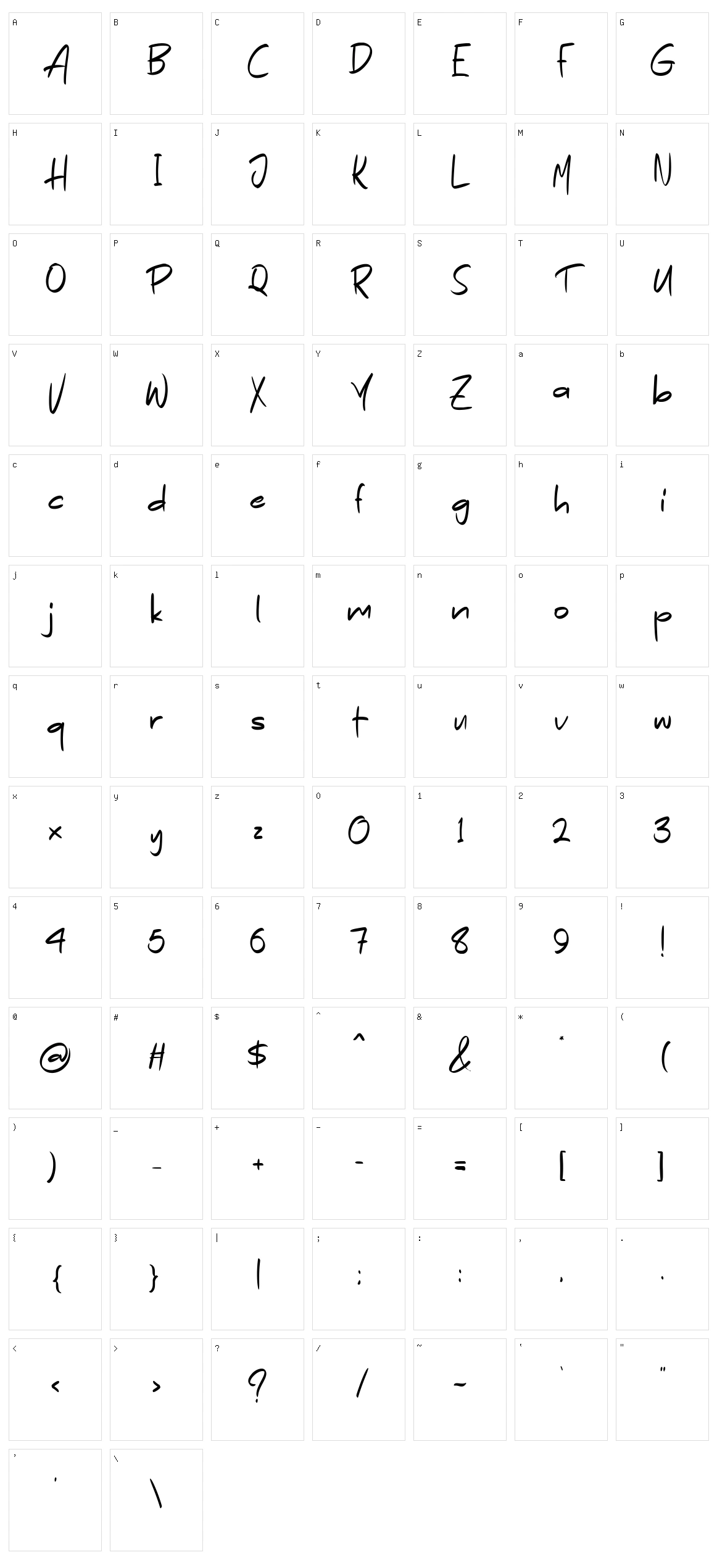 Hegora Character Set