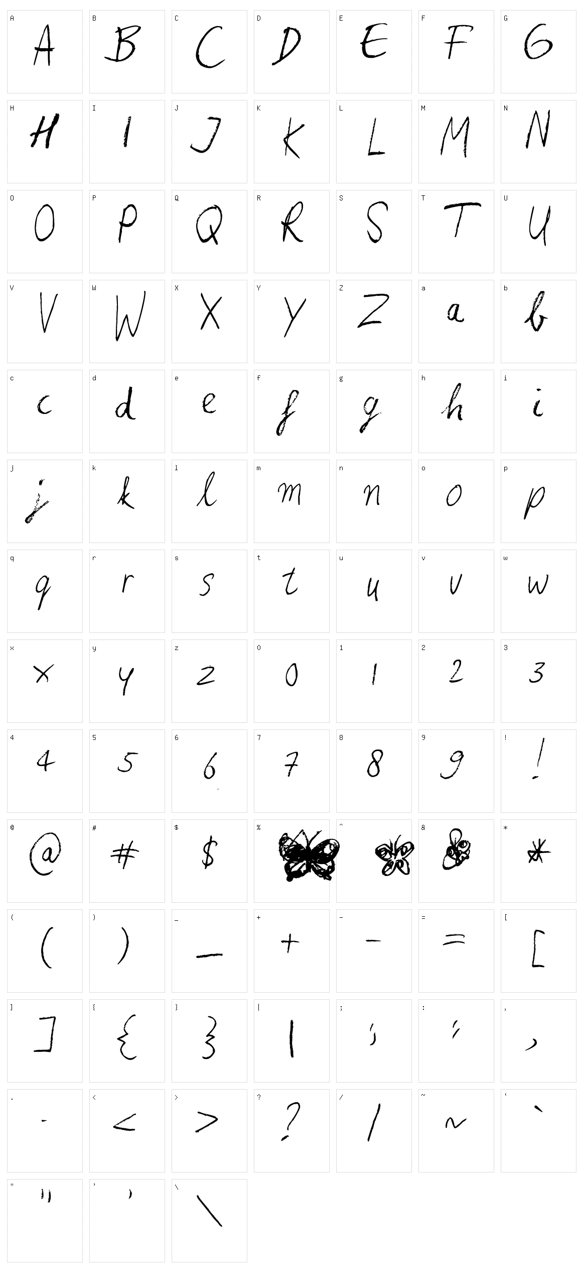 Heina's hurry Character Set