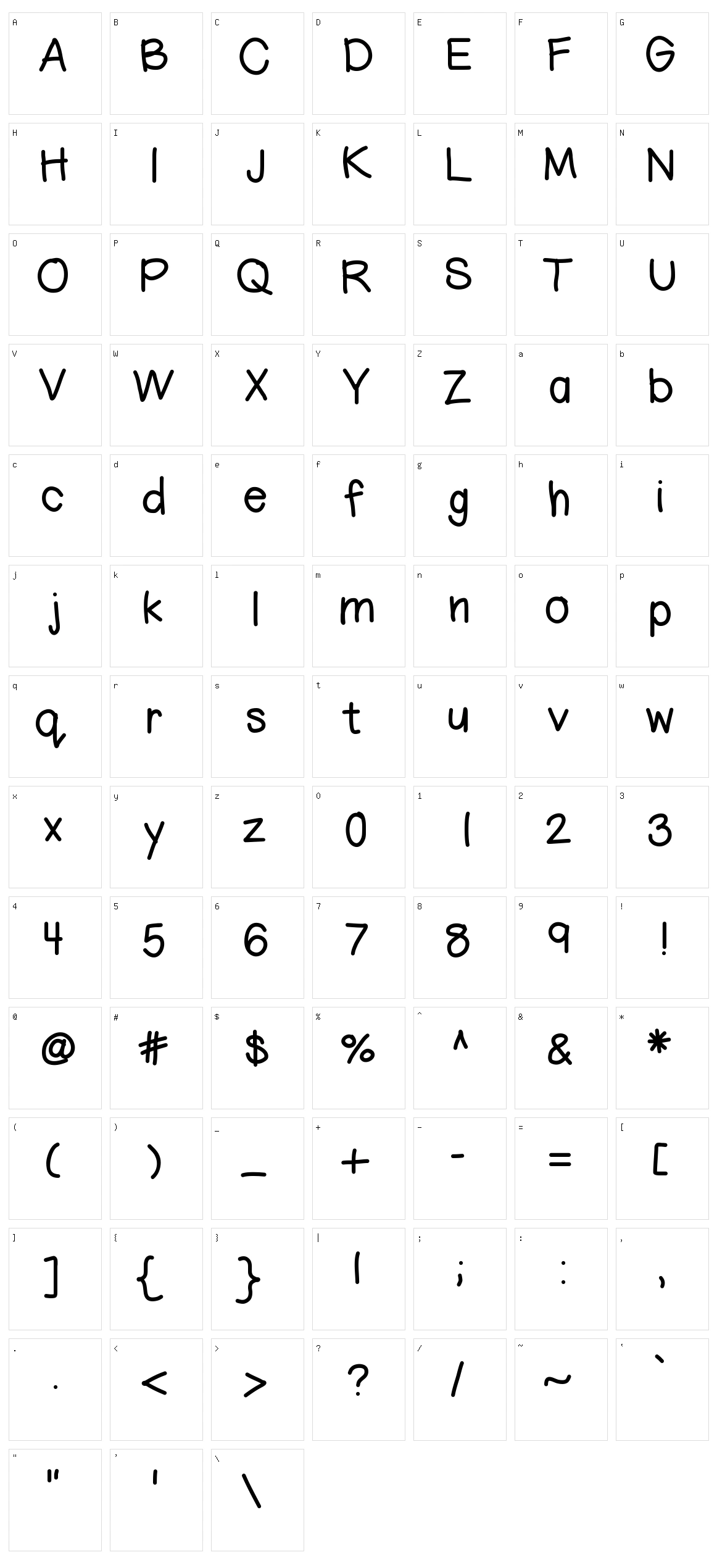 Hello Ali Character Set