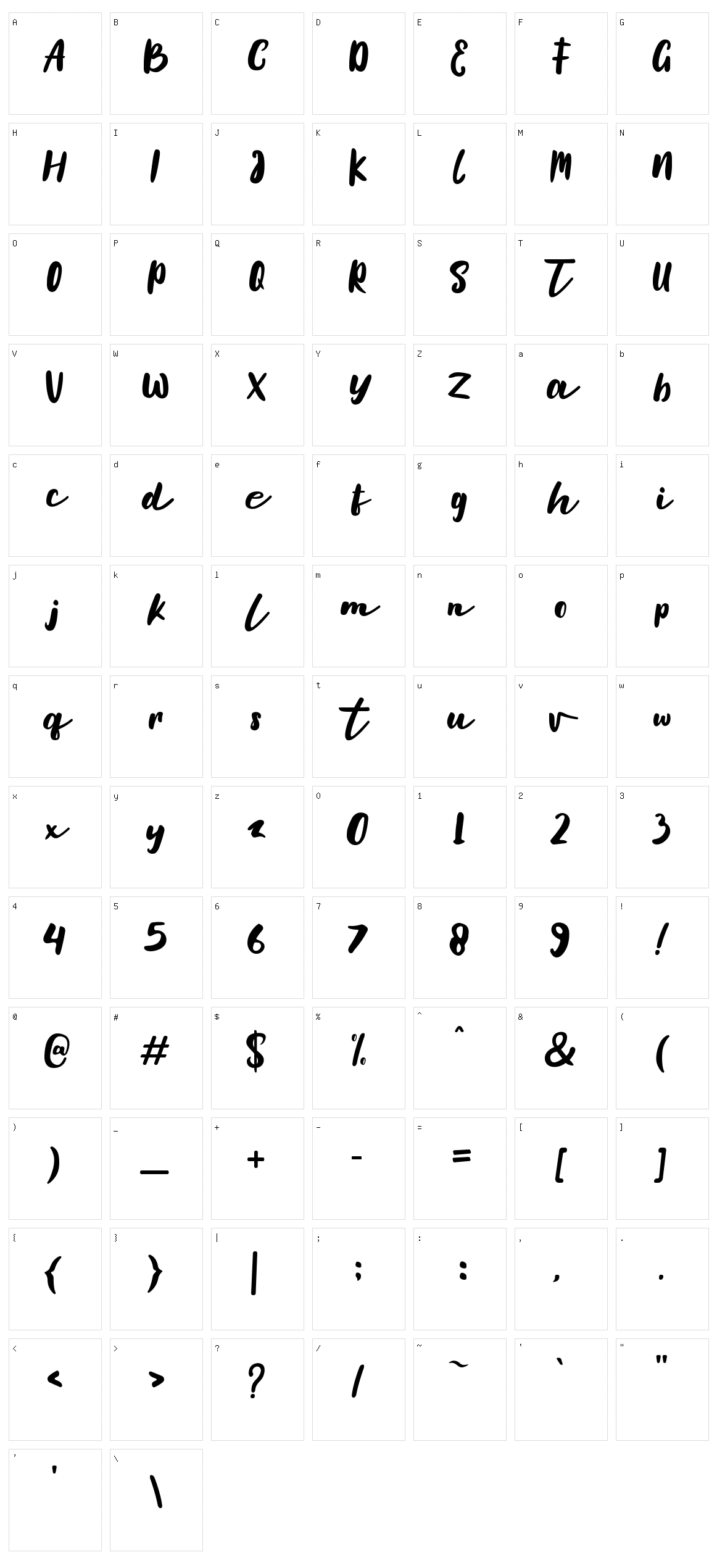 Hello Amellia Character Set