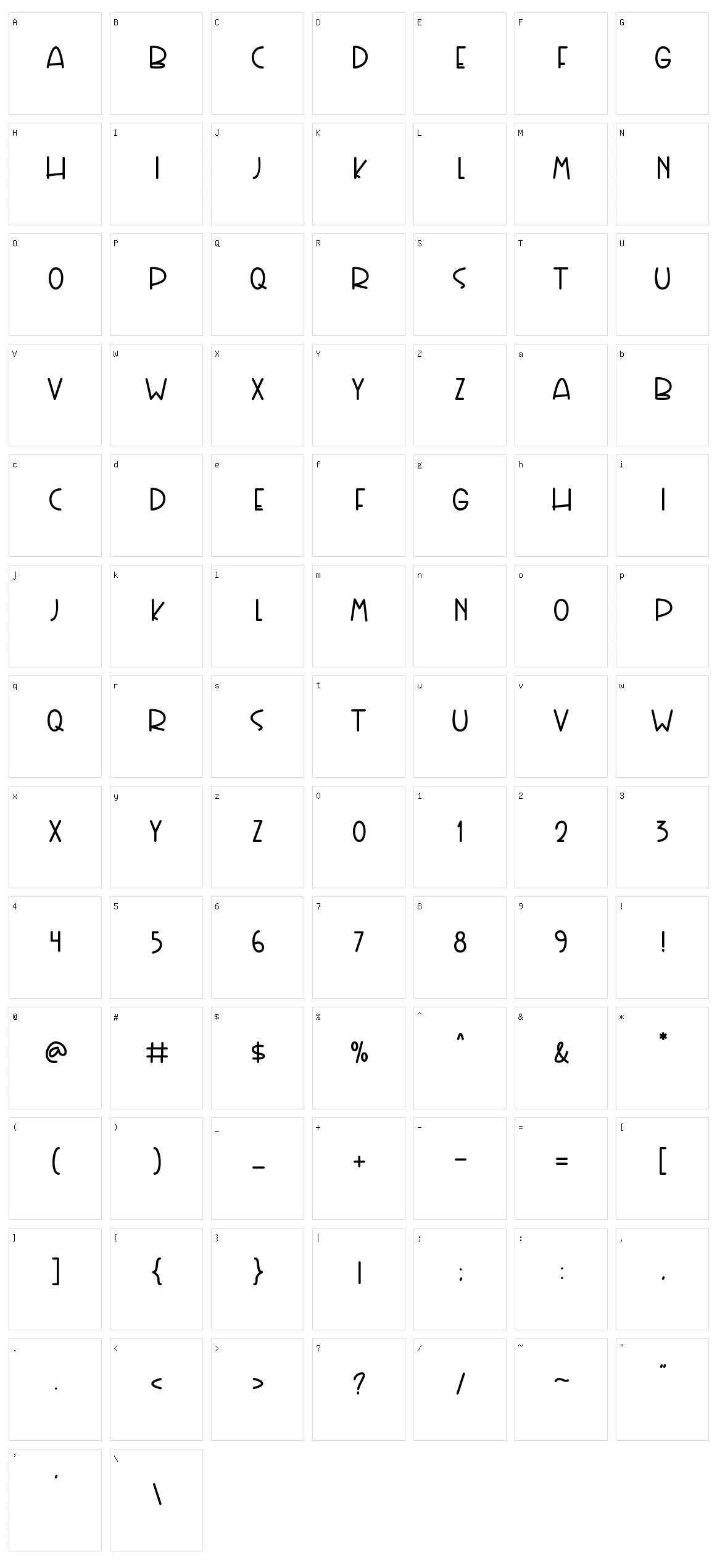 Hello Brader Character Set