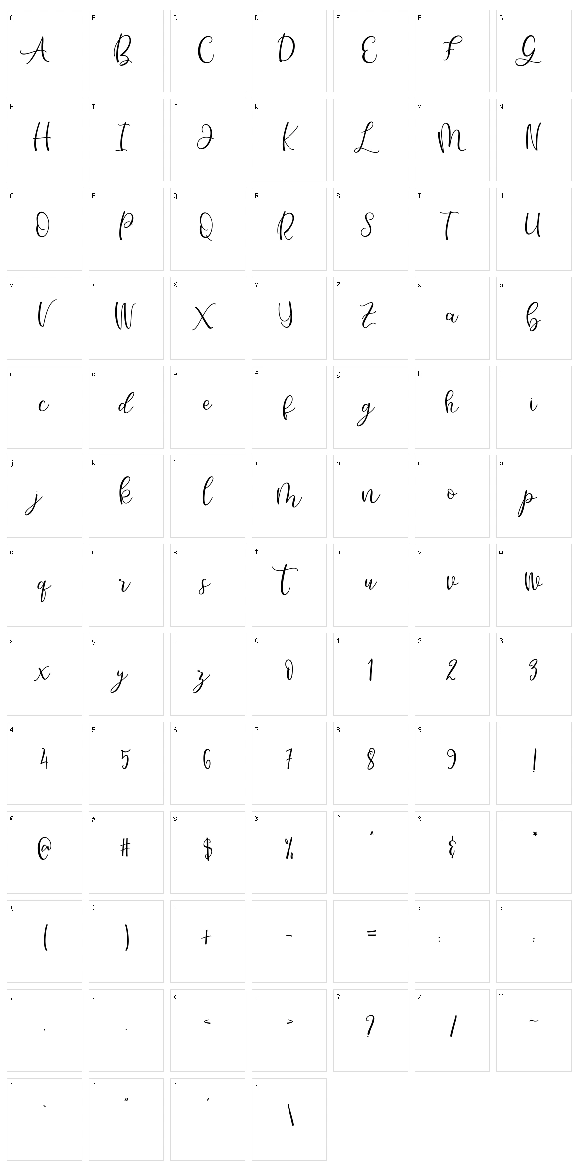 Hello Bunda Character Set
