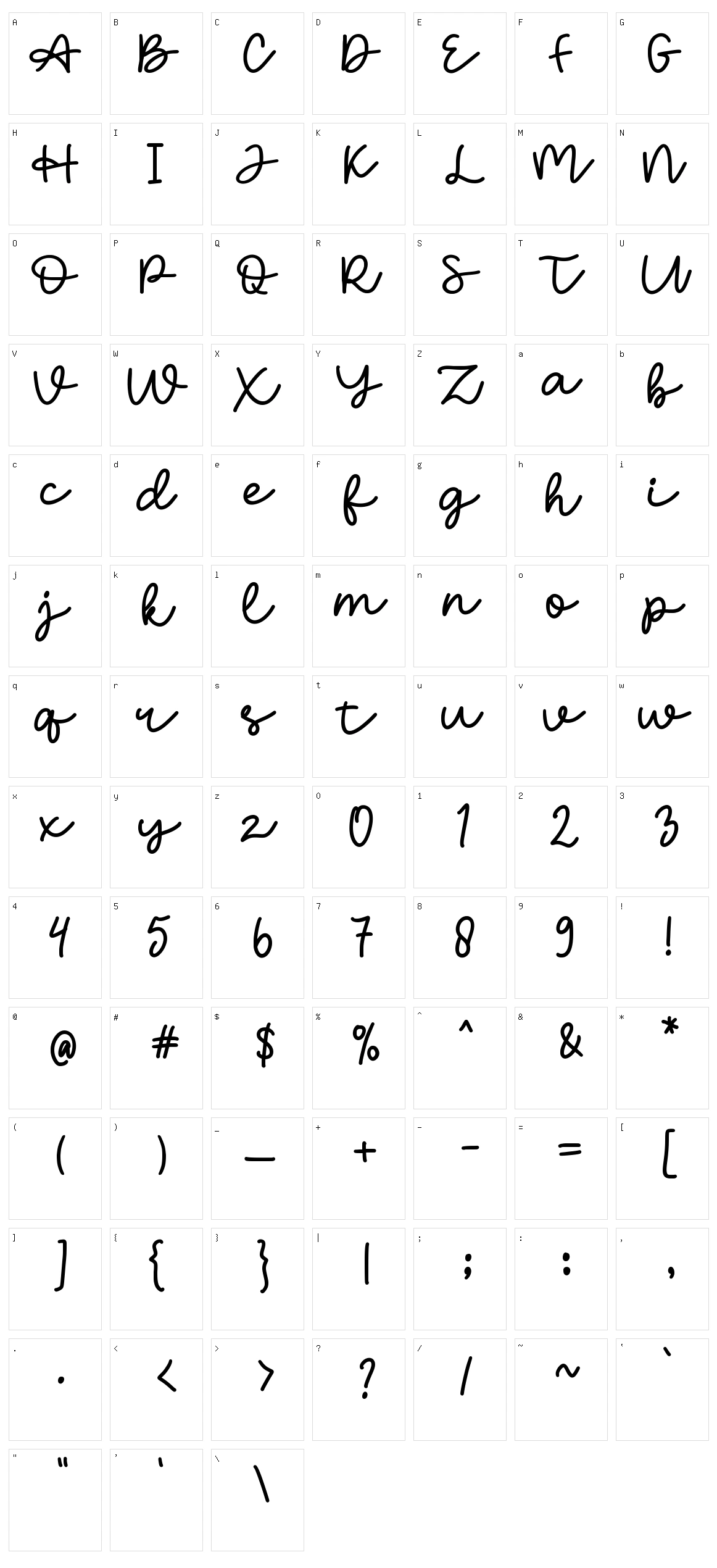 Hello Cinta Character Set