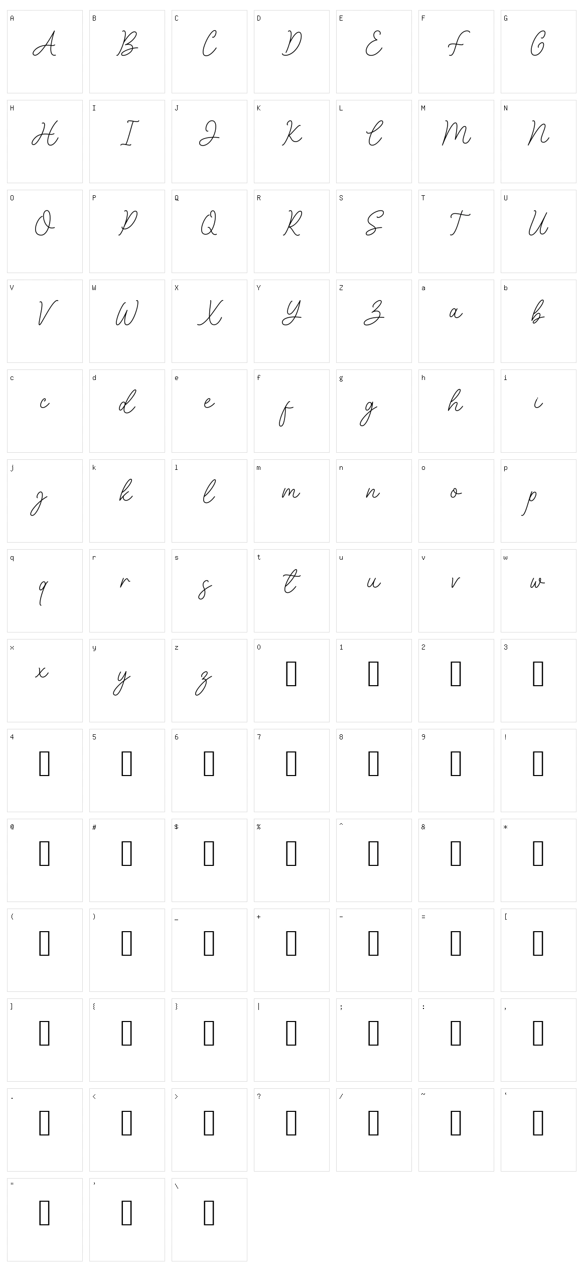 Hello Farmhouse Script Character Set