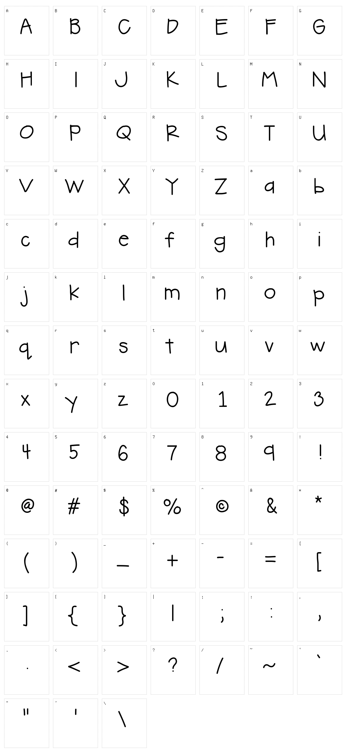 Hello Hand Me Down Character Set