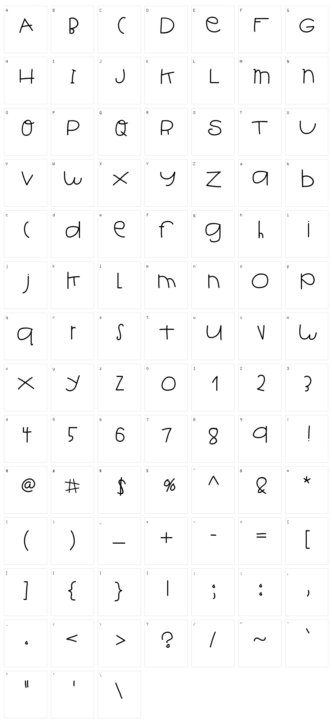 Hello Ish Character Set