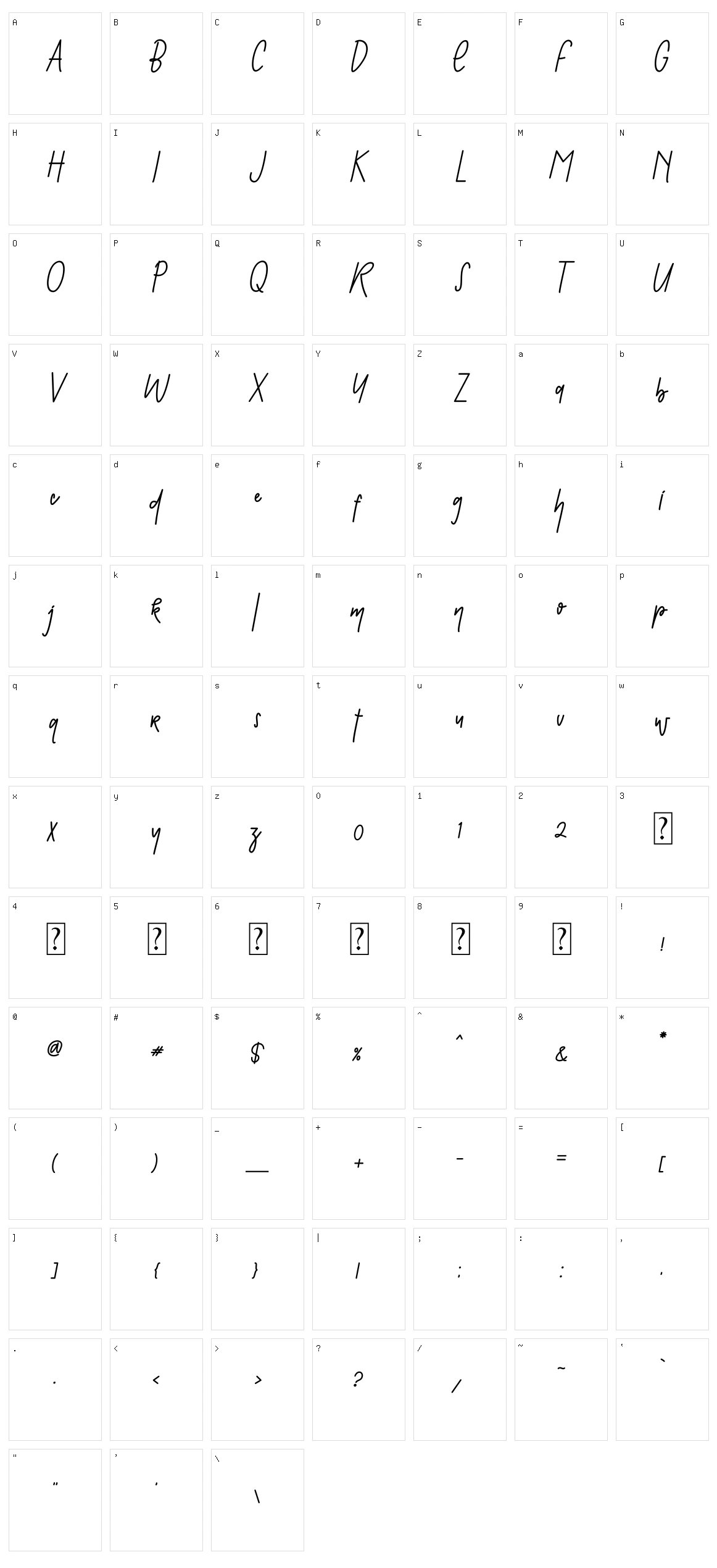 Hello Pretty Character Set