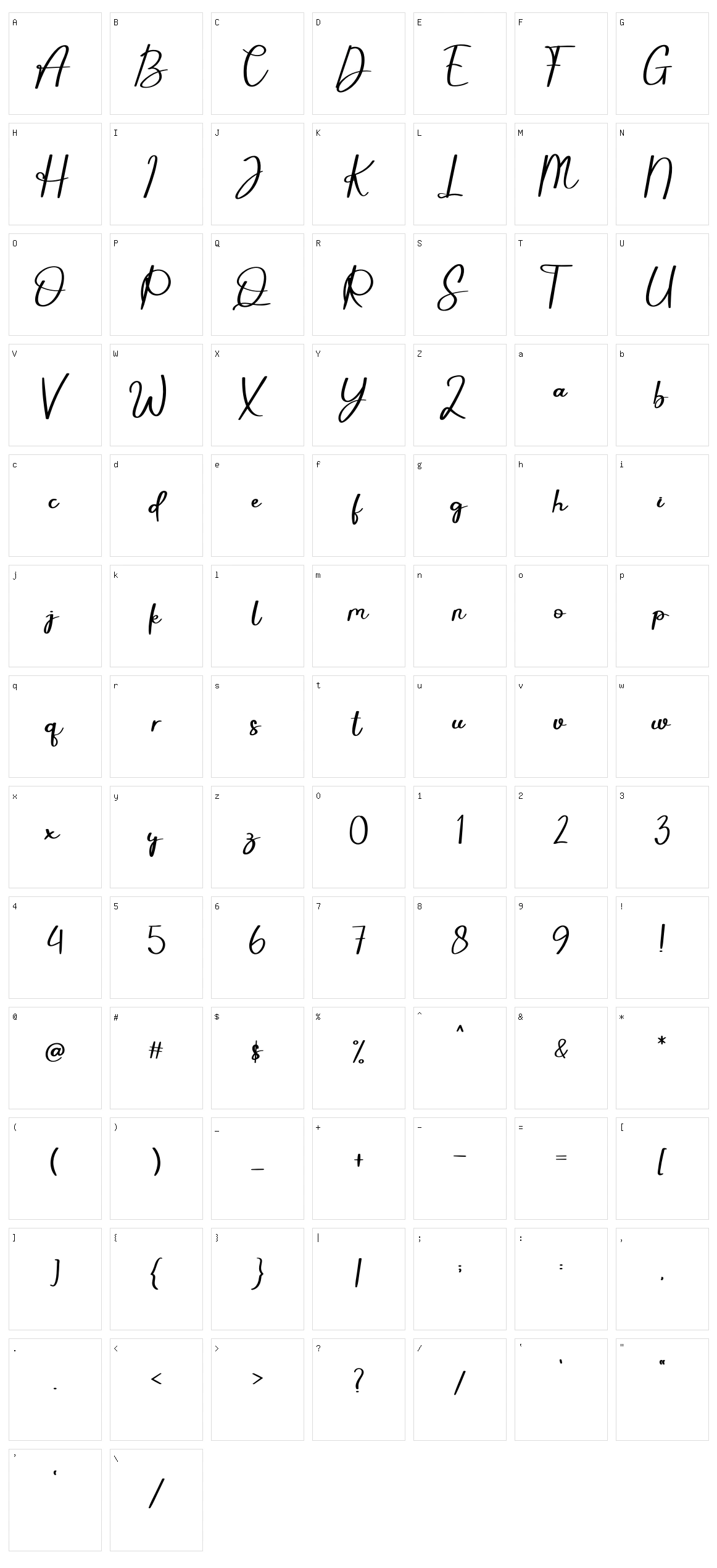 Hello Radea Character Set