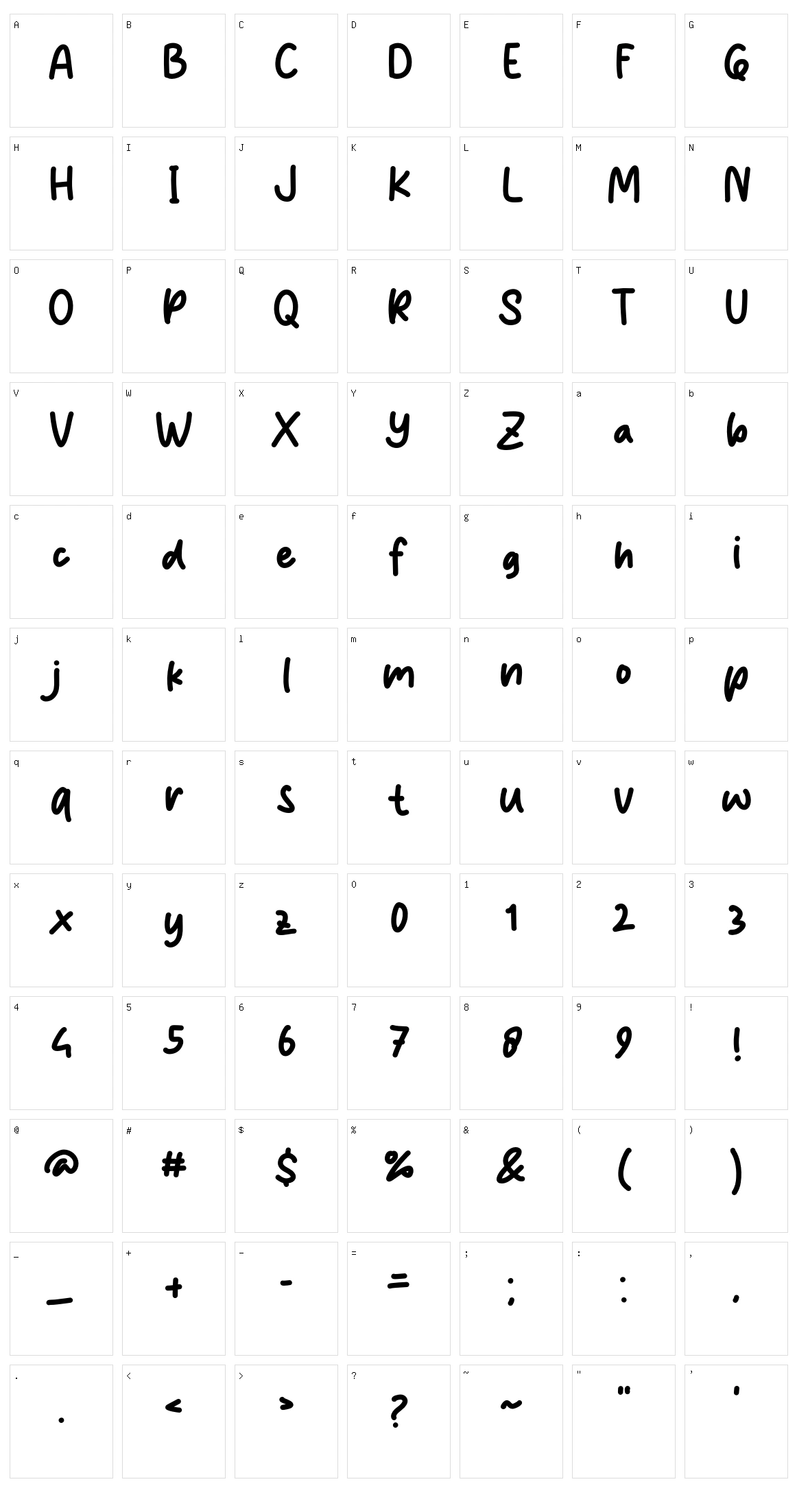 Hello Sunday Character Set