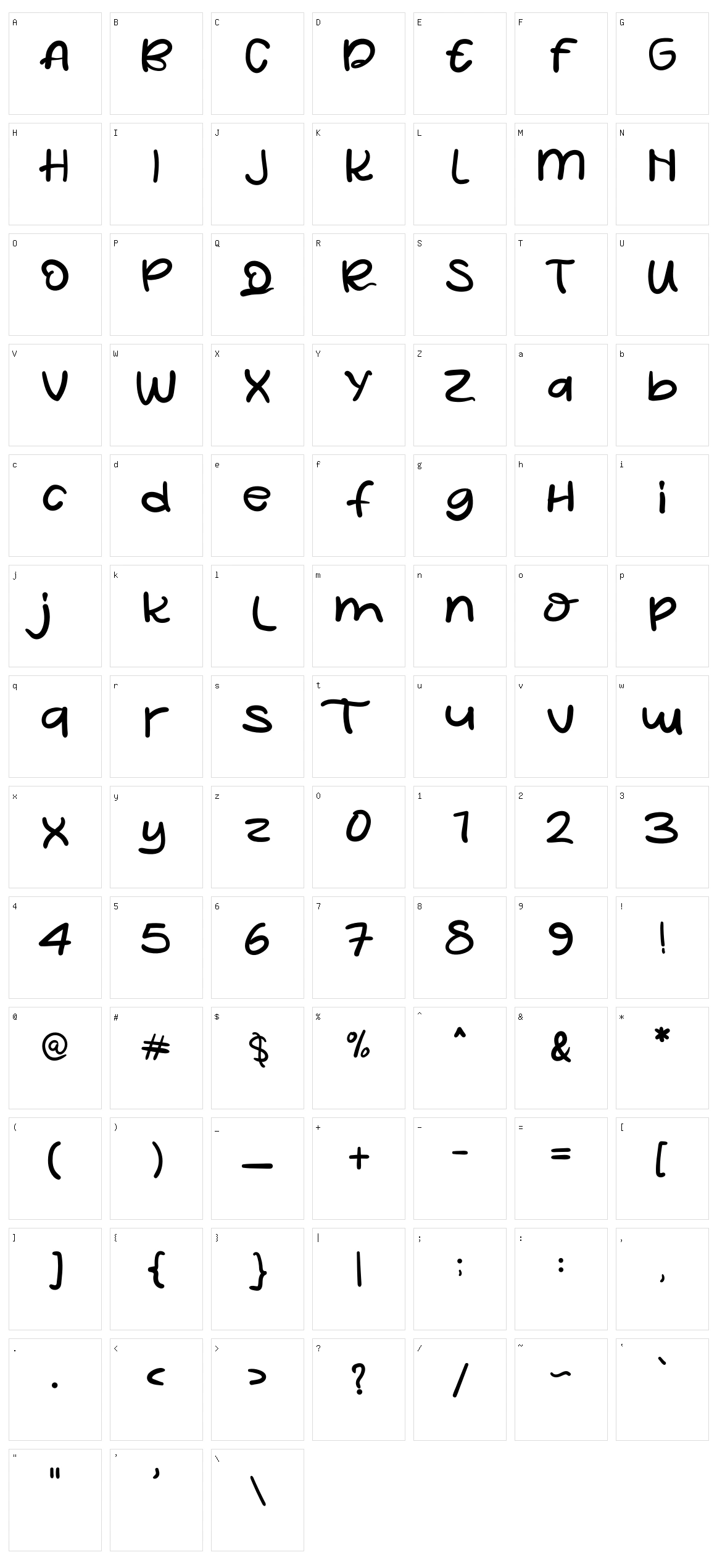 Hello World Character Set