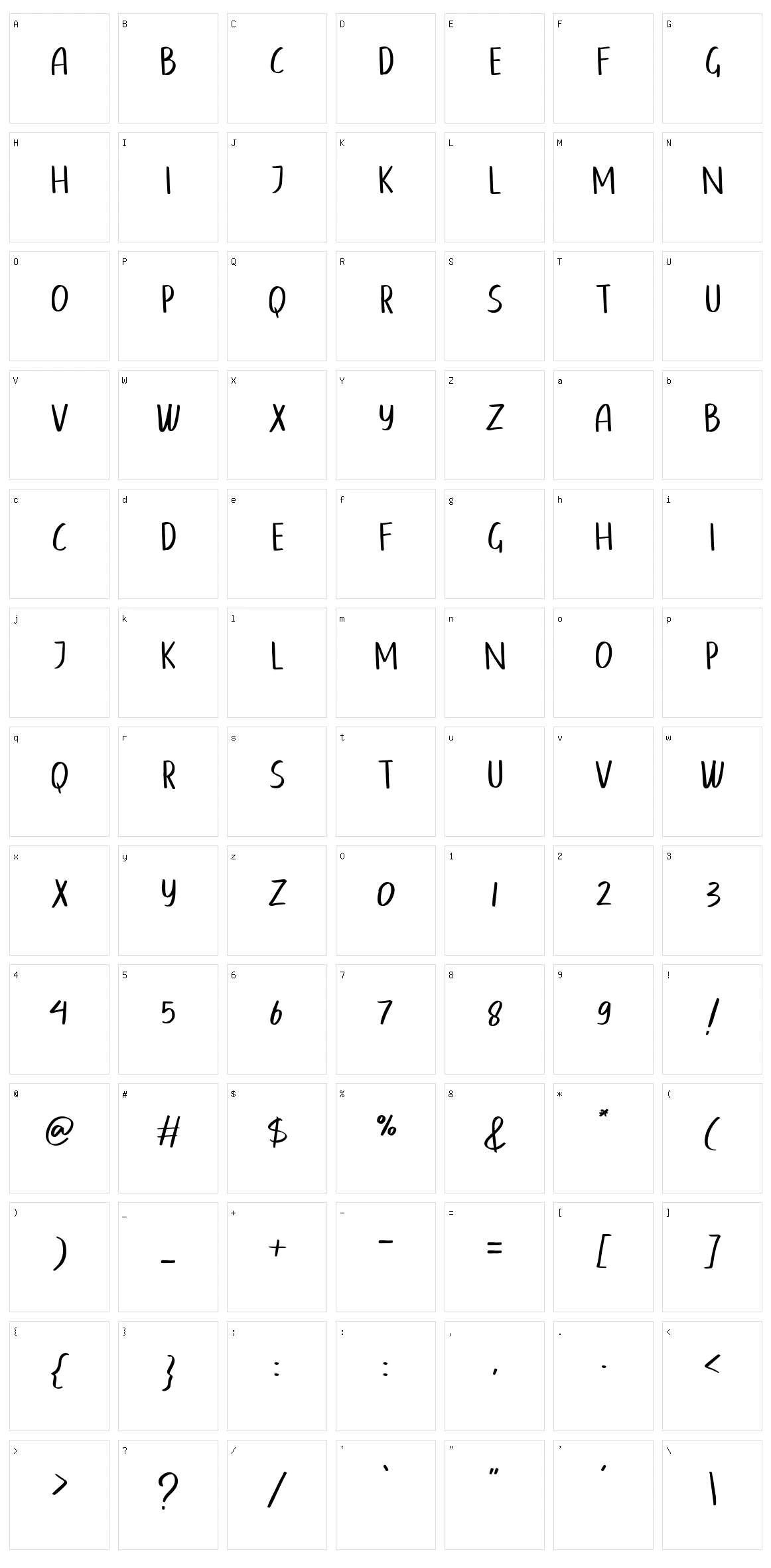 Hellocat Character Set