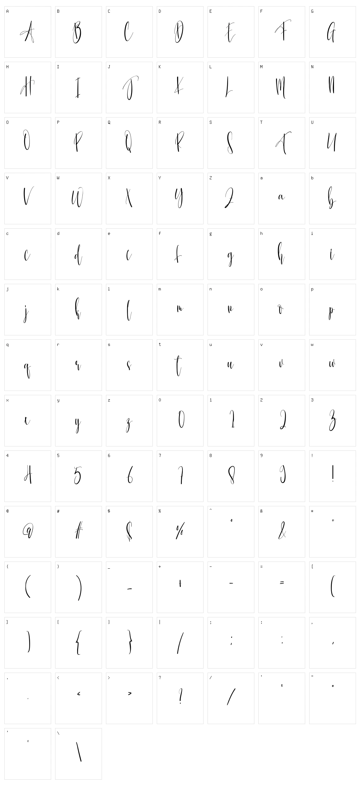 Hellonita Character Set