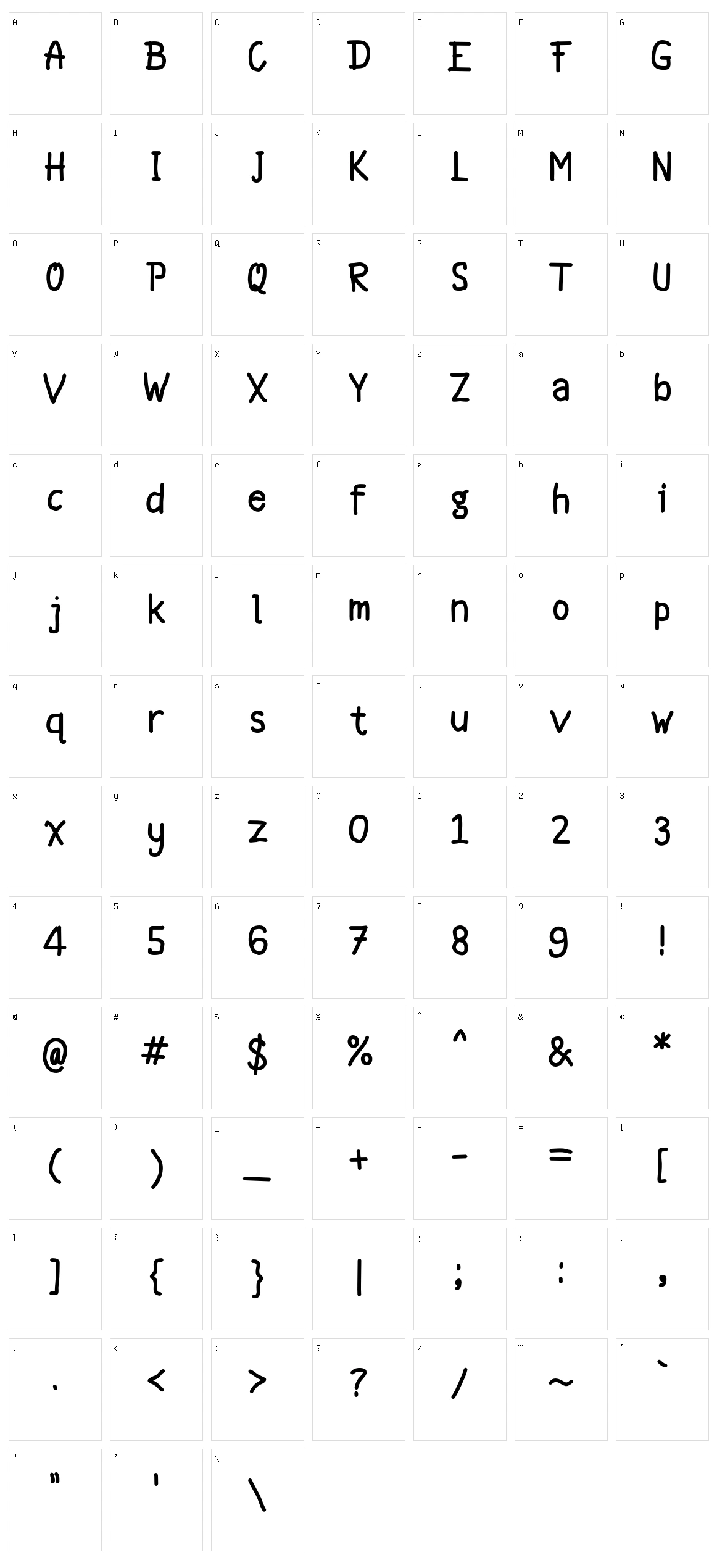 Hellowen Character Set
