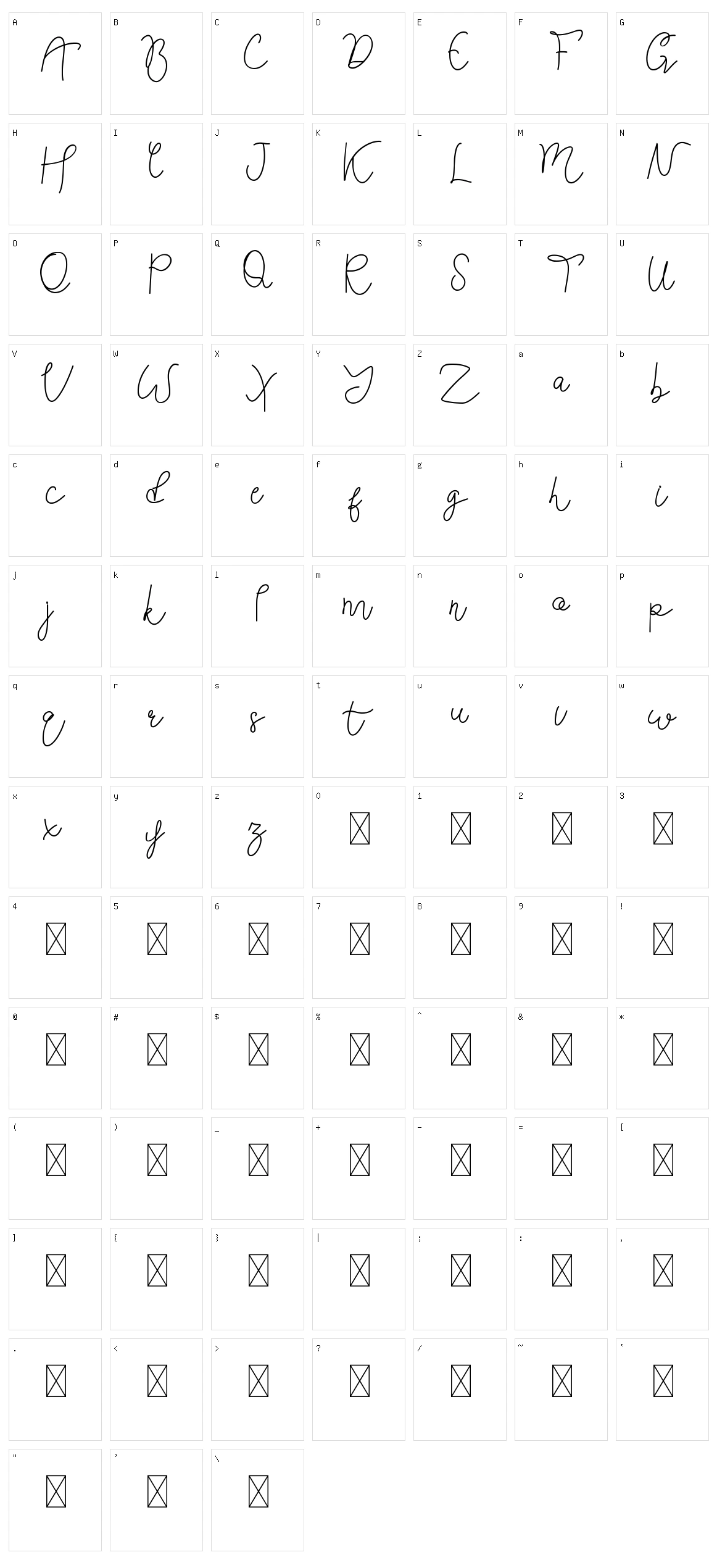Heluzenut Character Set