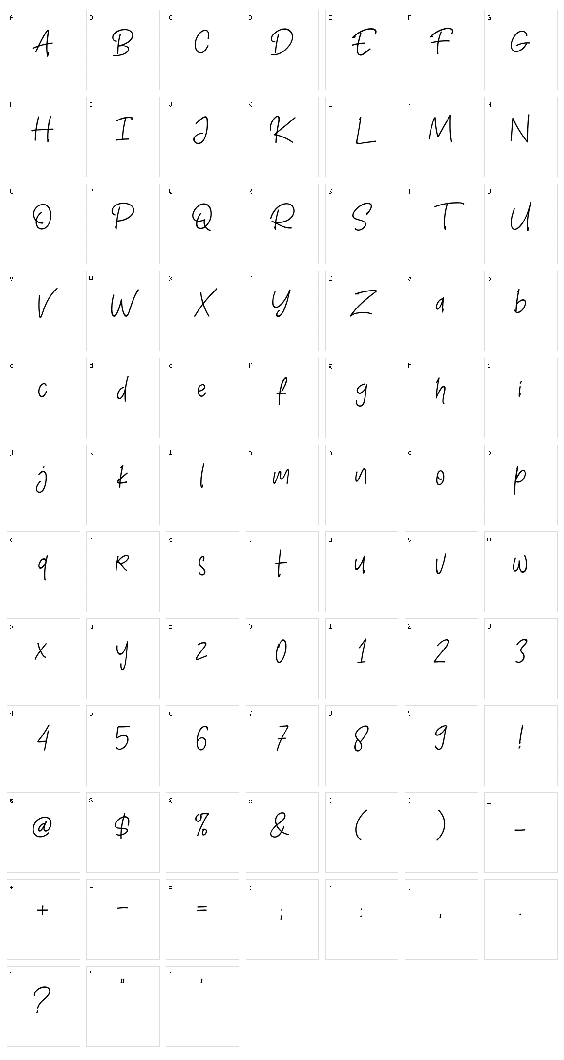 Henniver Character Set