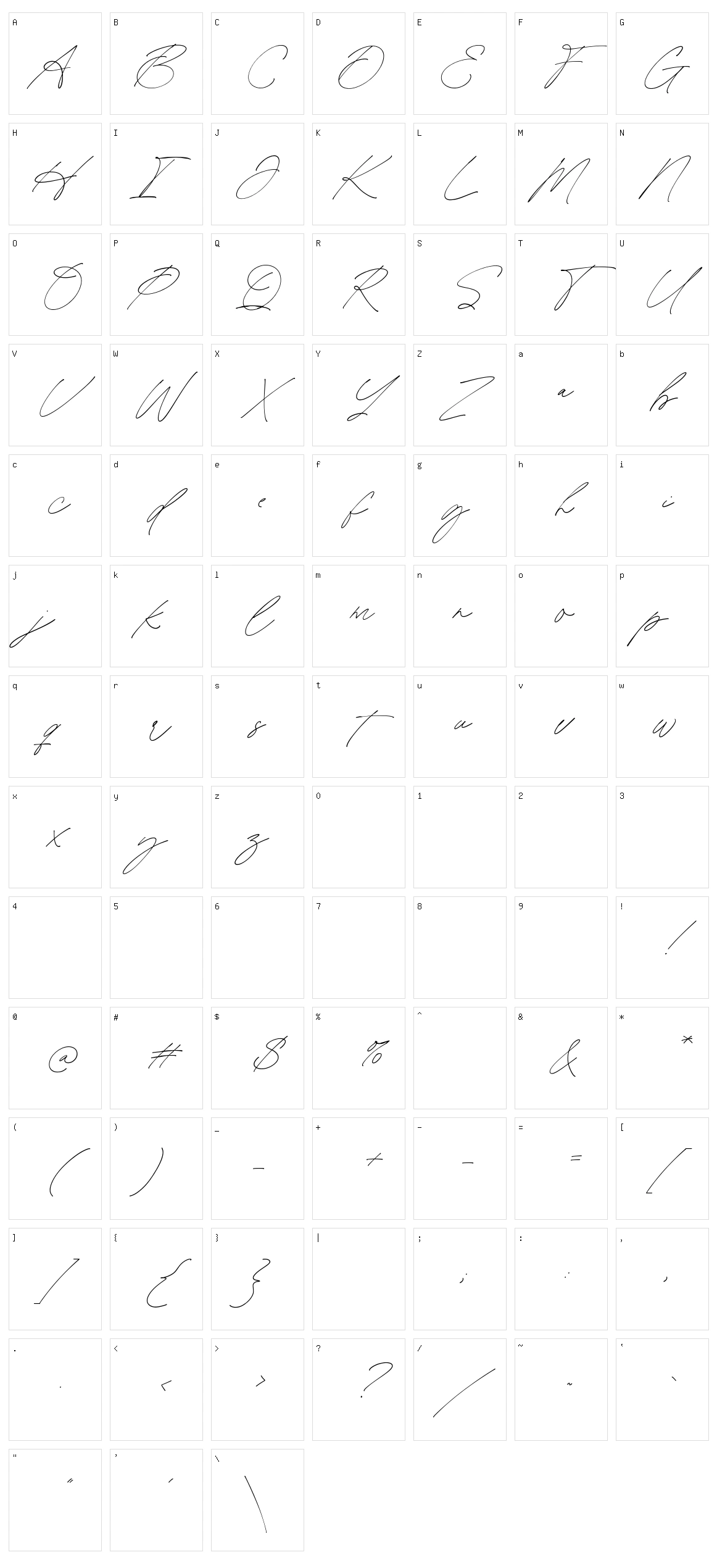 Heritage Signature Character Set
