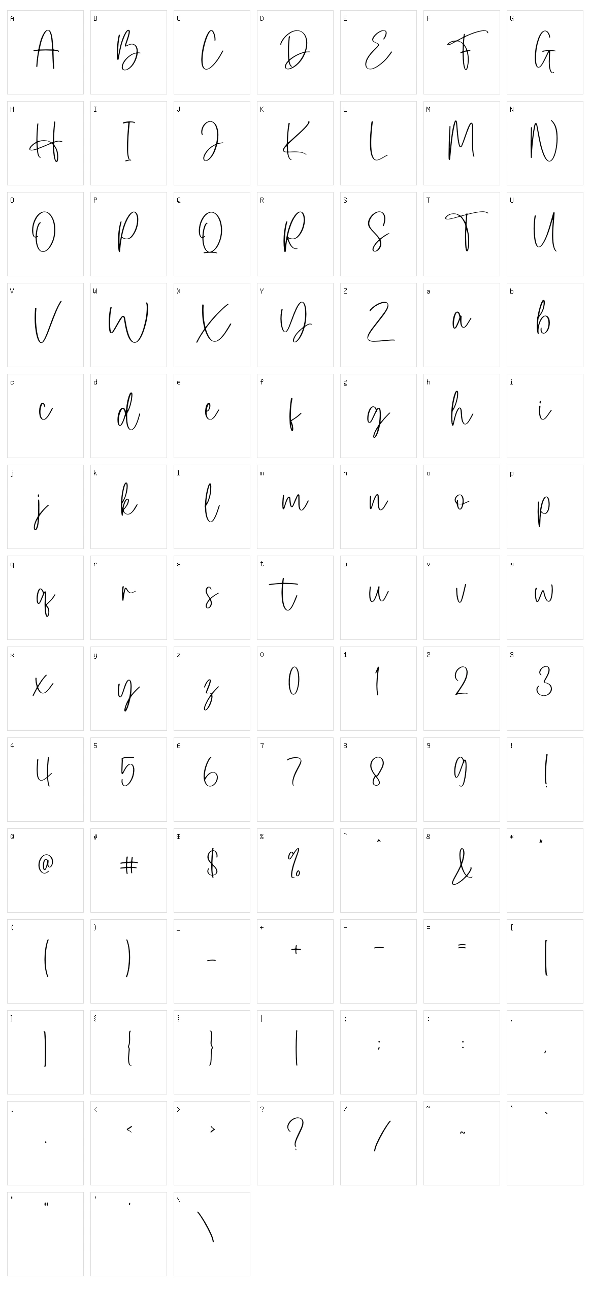 Herlina Character Set