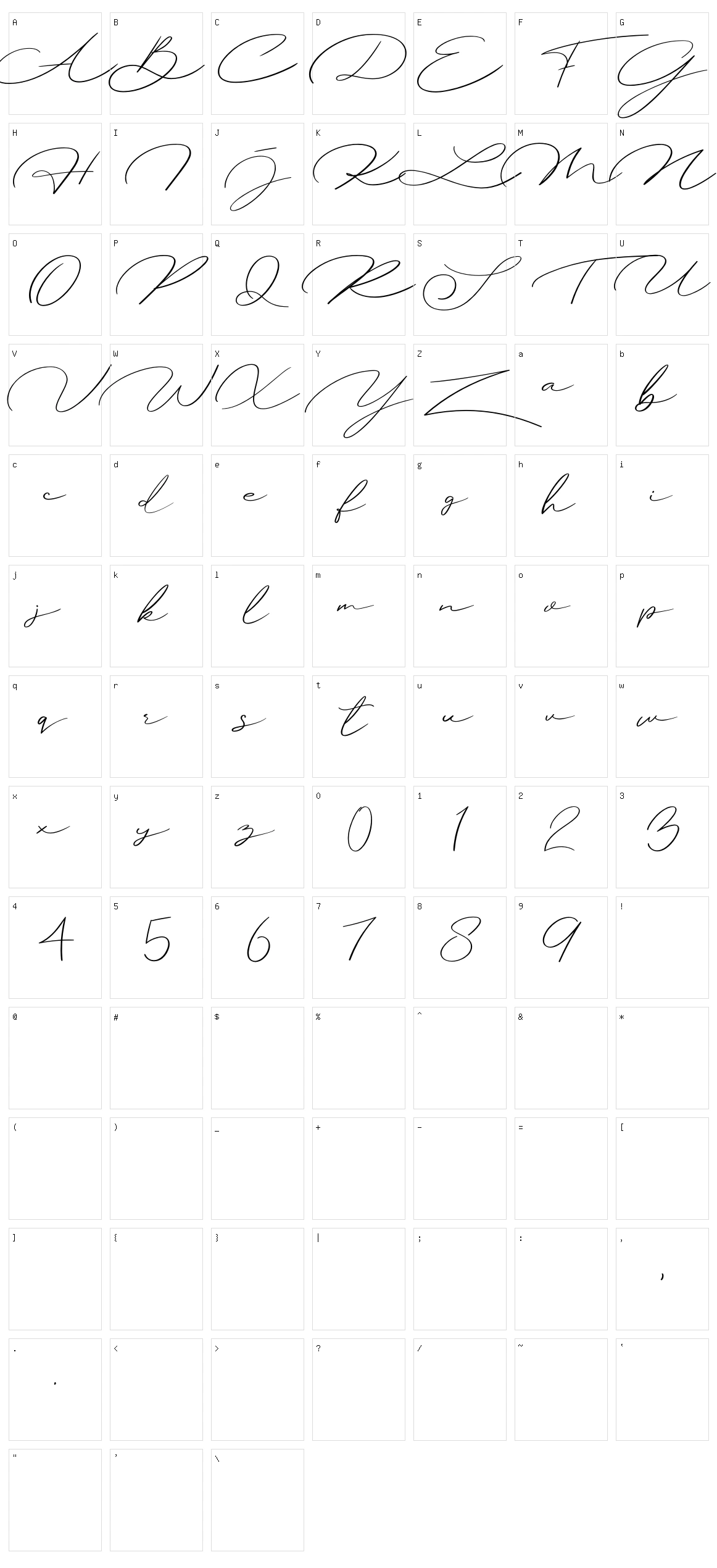 Herlyna Character Set