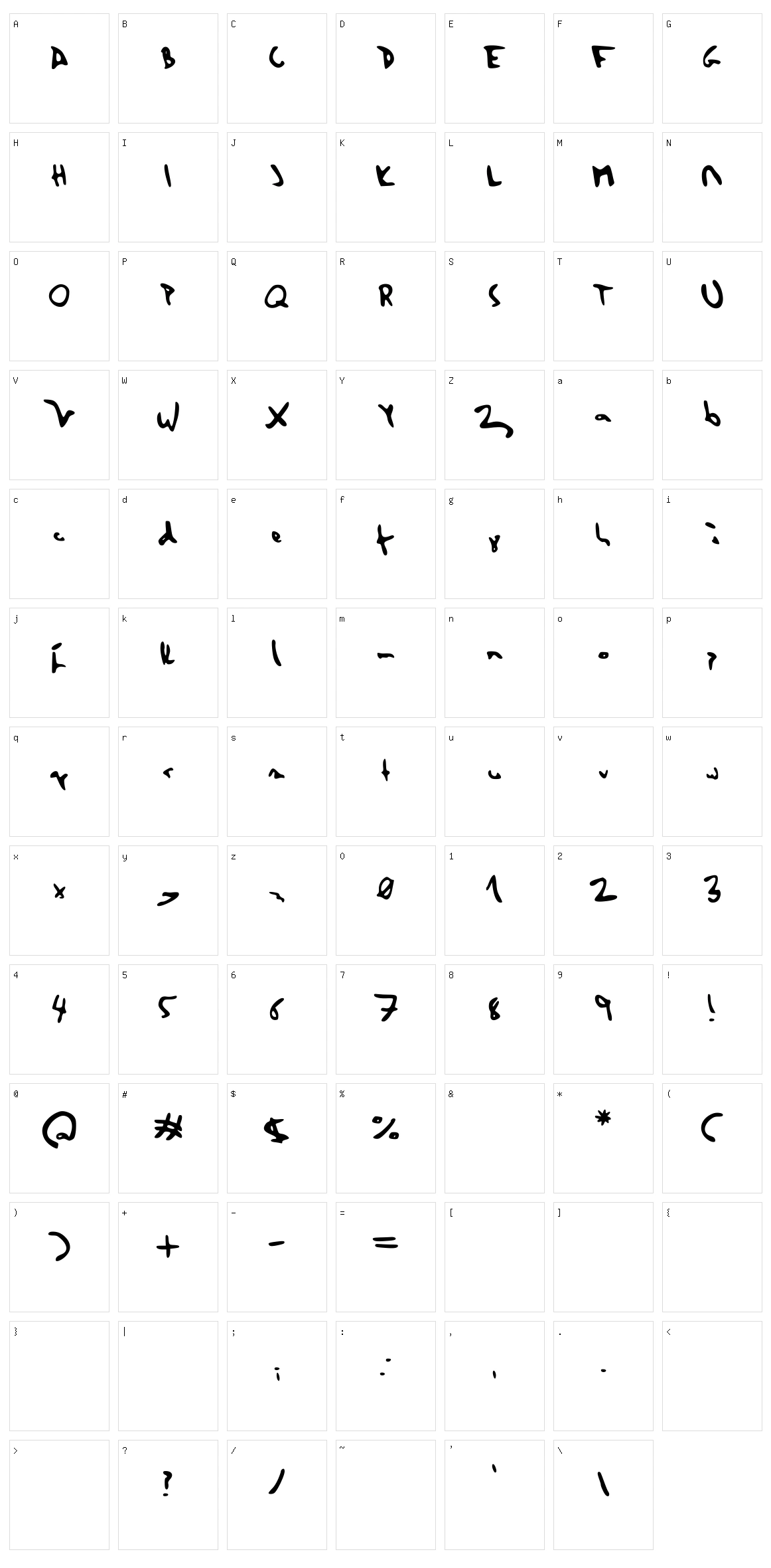 Herzogscript Character Set