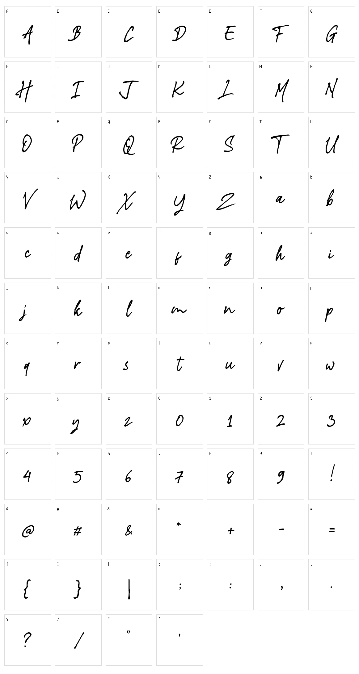 Hey Milenia Character Set