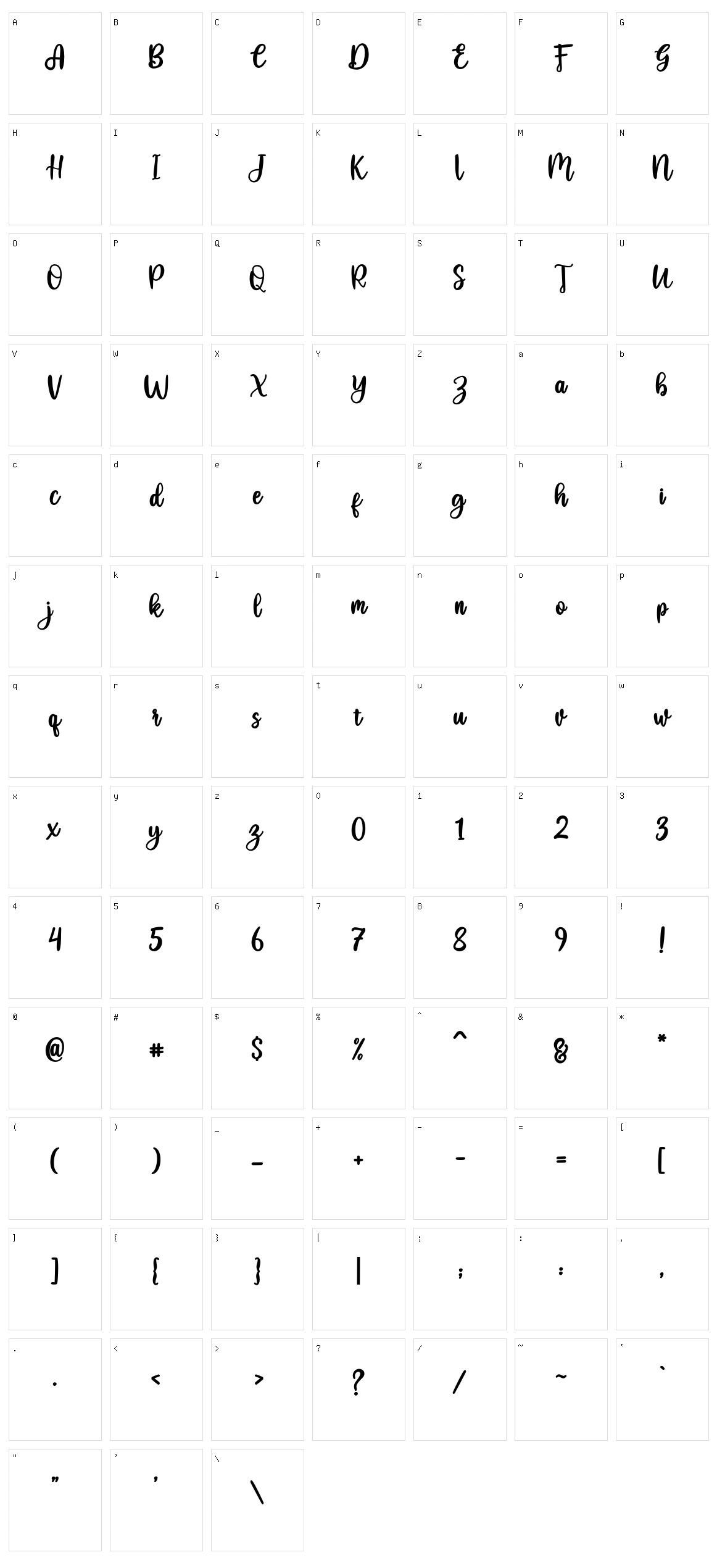Heysweet Character Set