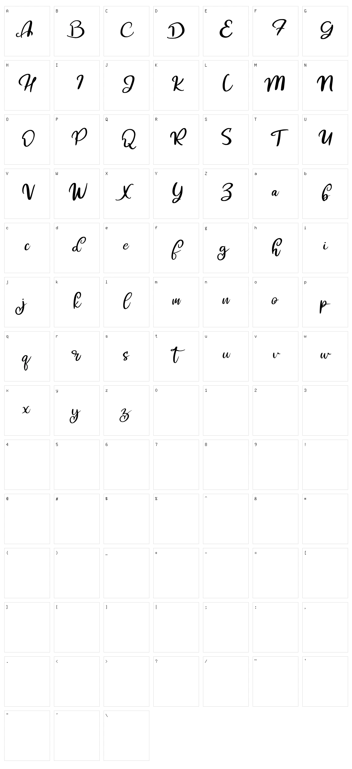 Hibes Character Set