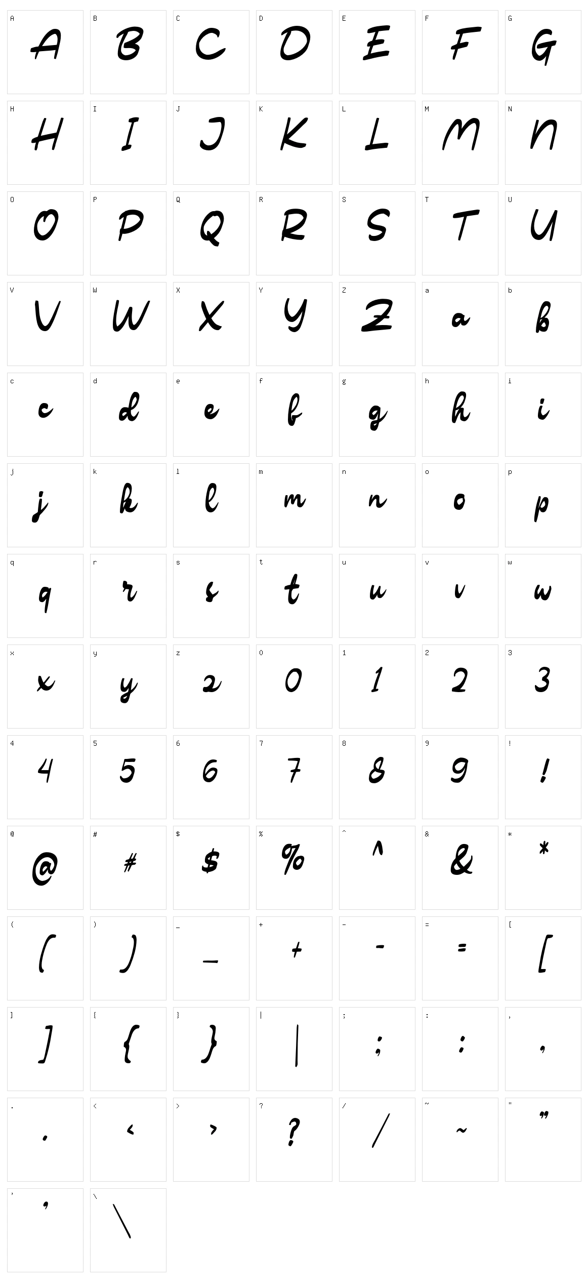 Hicksar Character Set