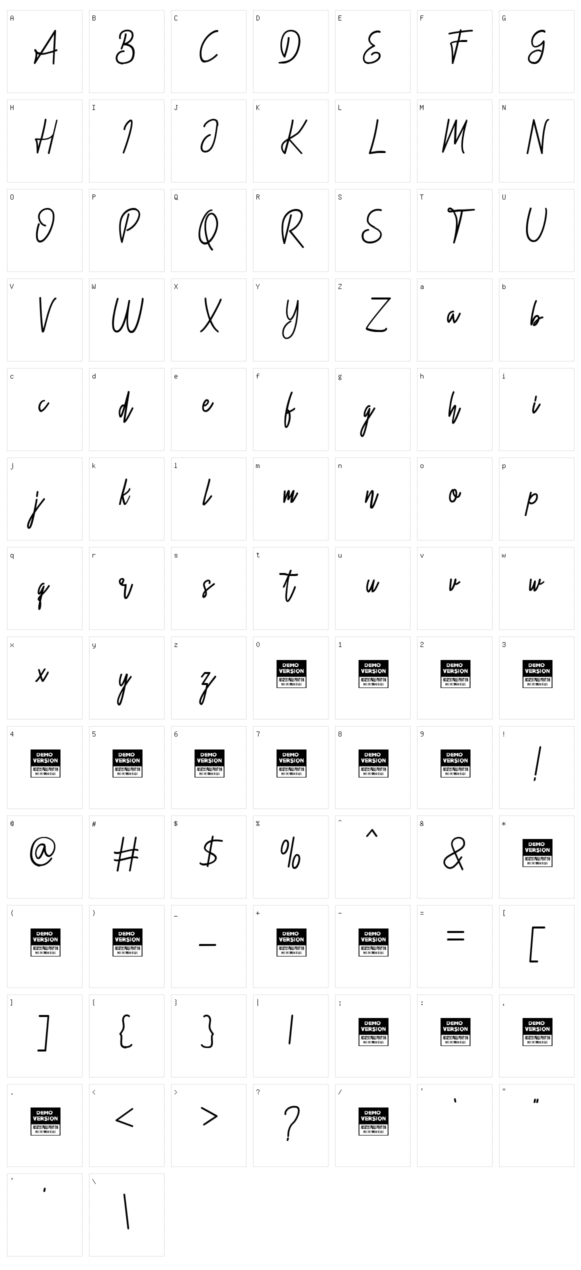 Hidario Character Set