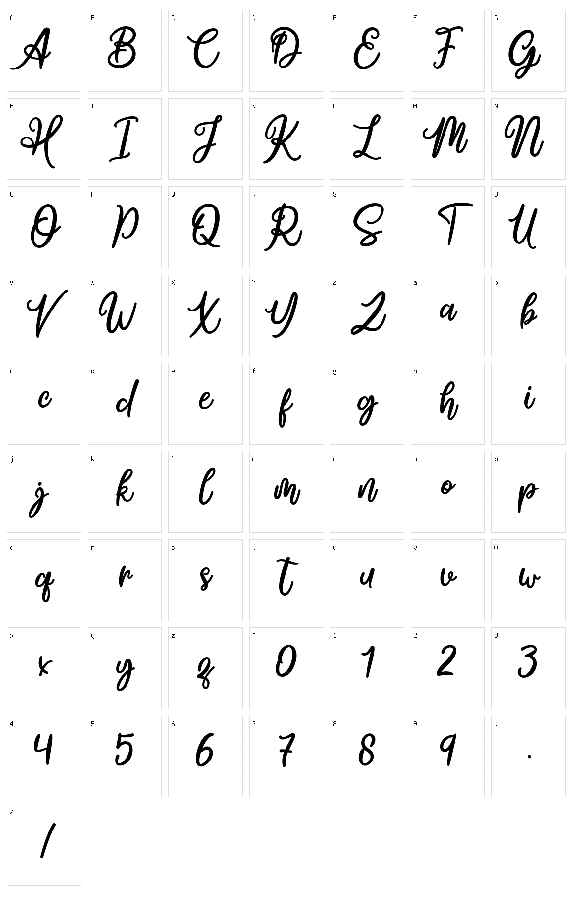 Hiestoria Character Set