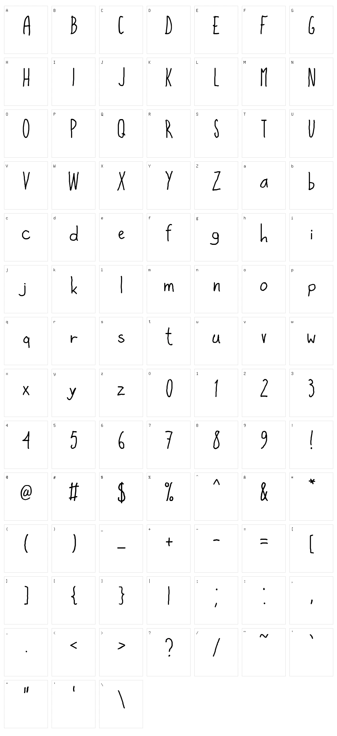 High Sign Character Set