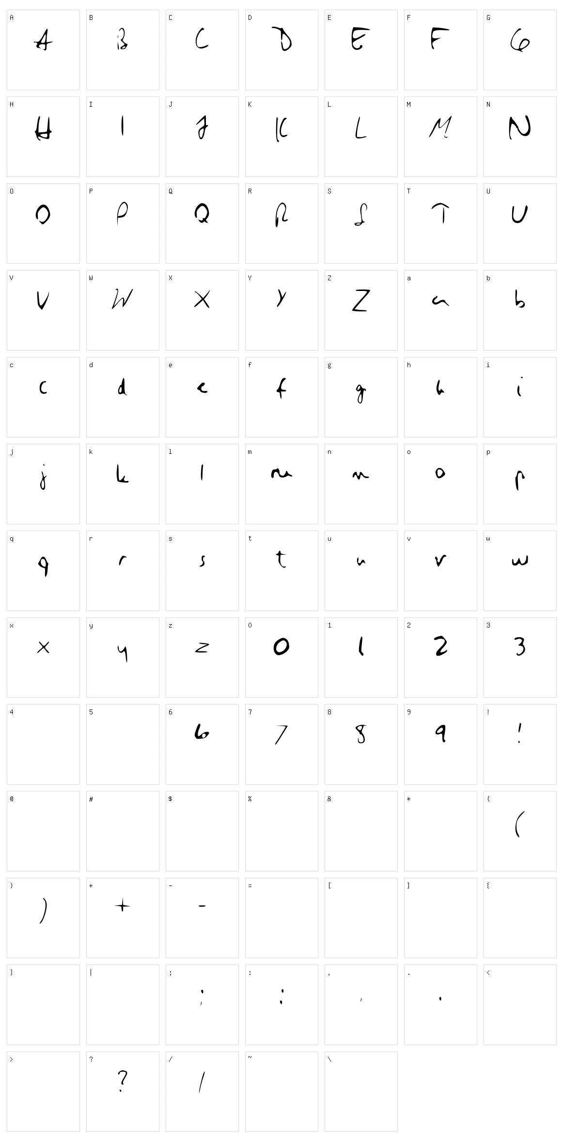 Hillary Character Set