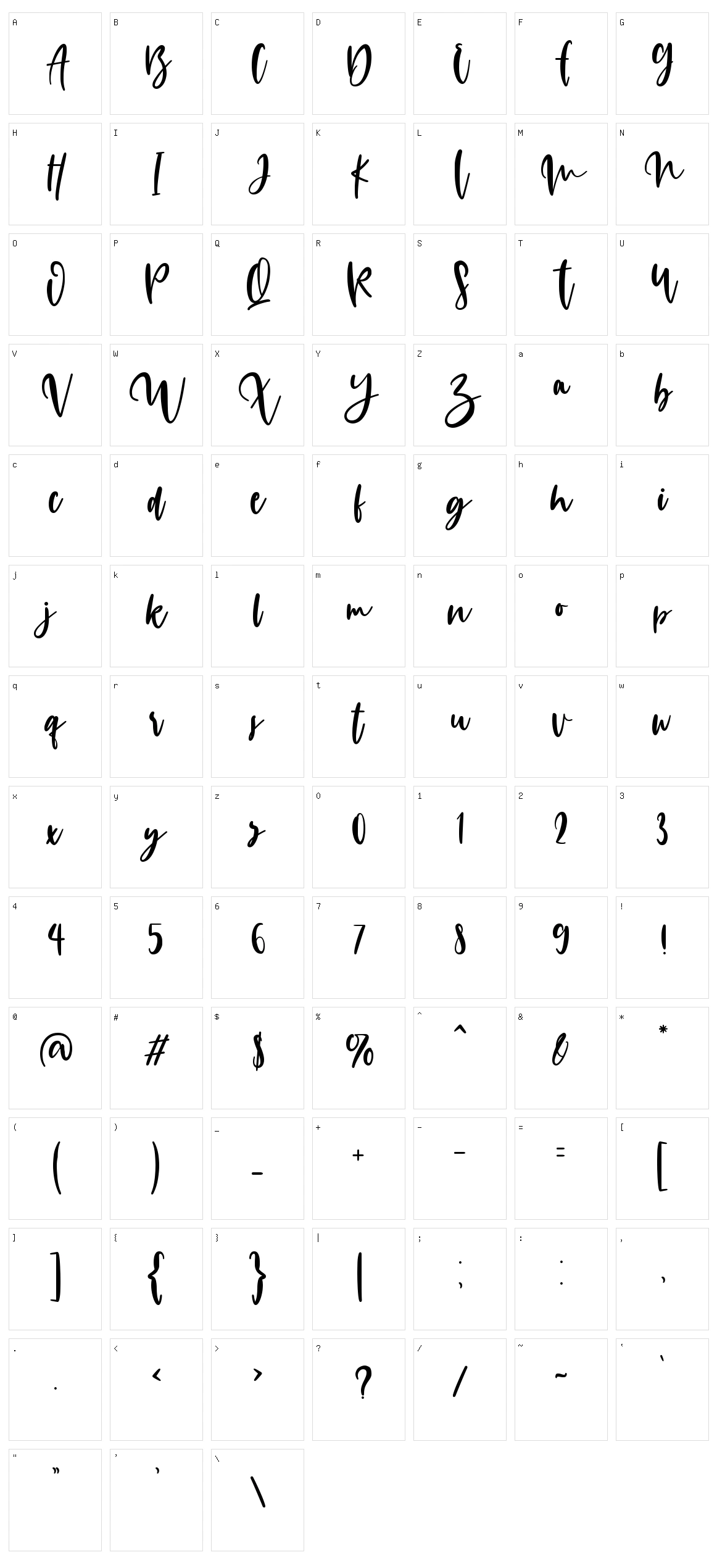 Hillogam Character Set