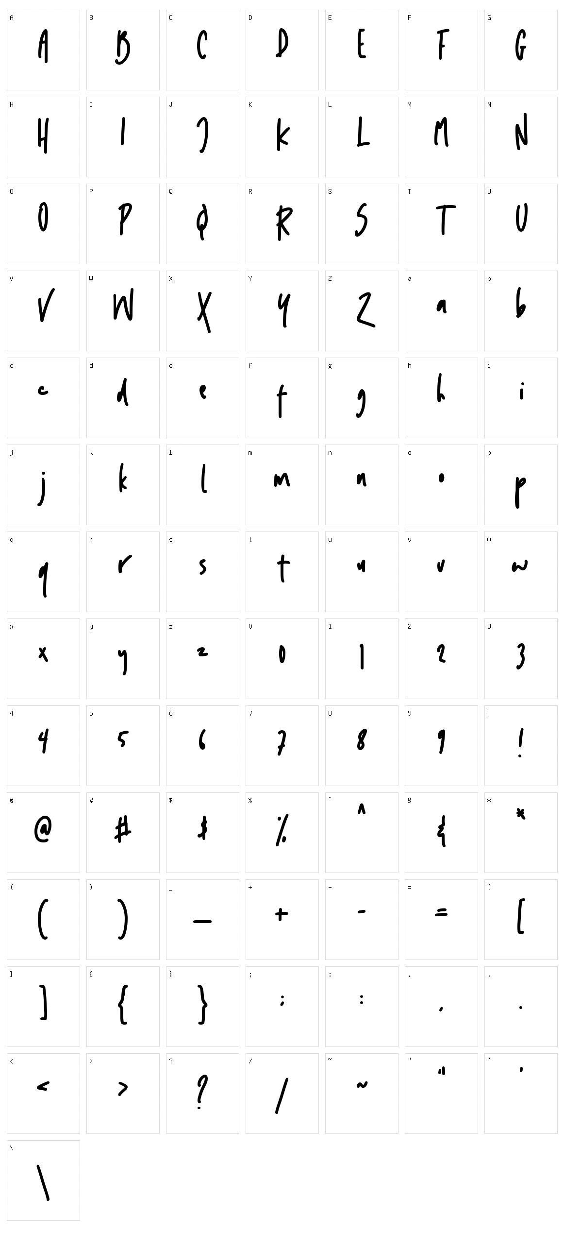 Hippotamia Character Set