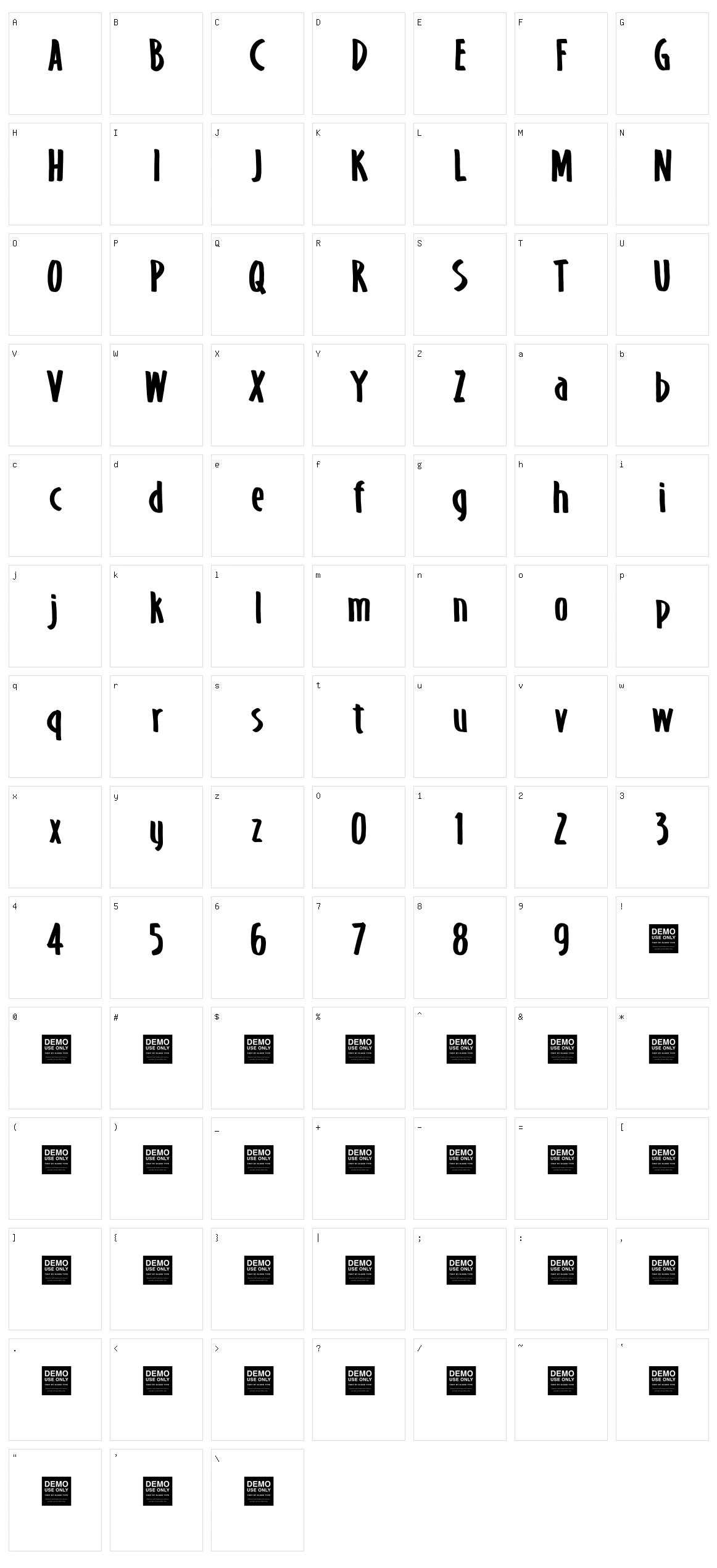Hippy Dippy Character Set