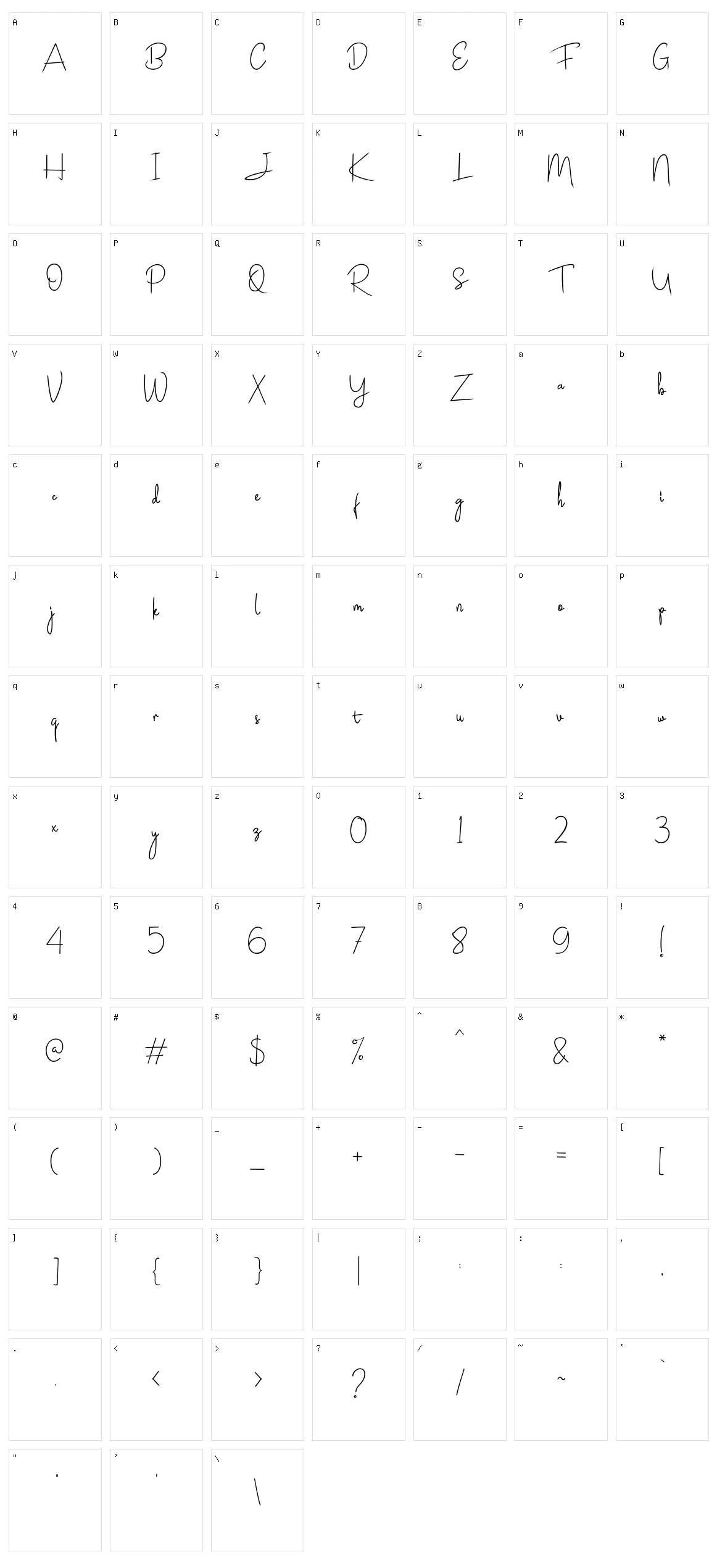 Hiromaru Script Character Set