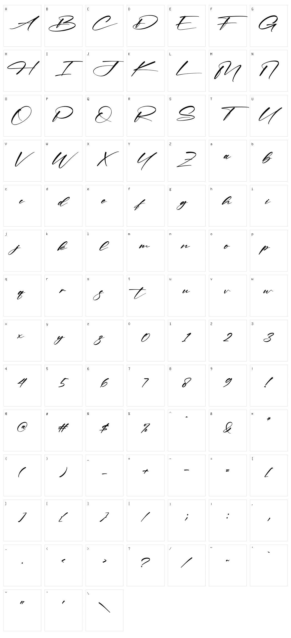 Historia Signate Character Set