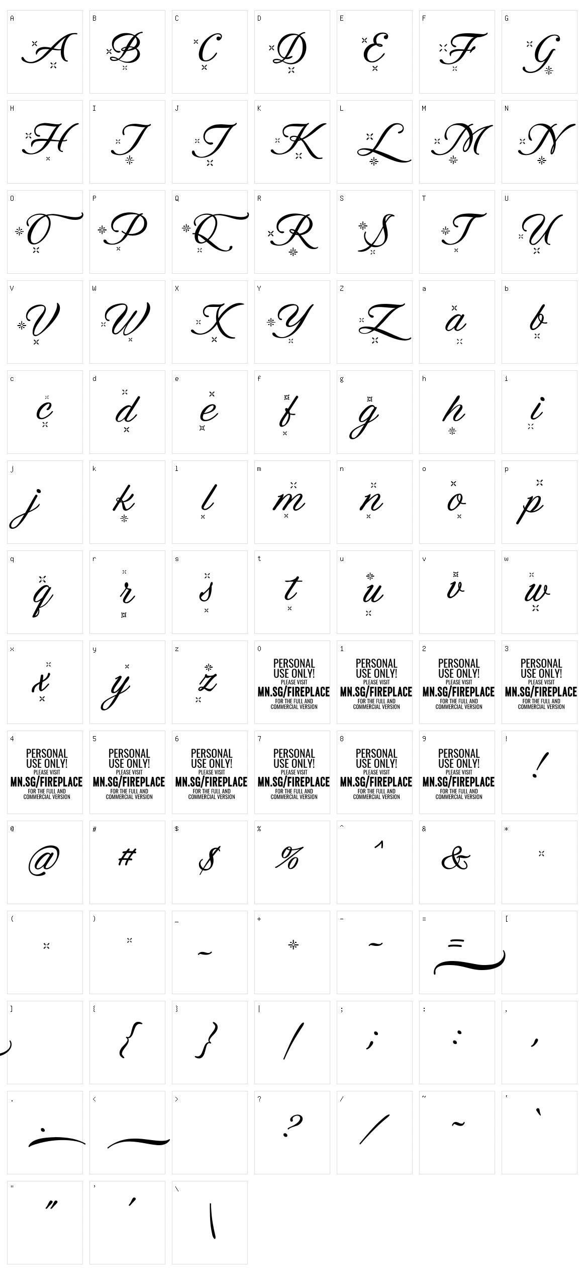 Fireplace Character Set