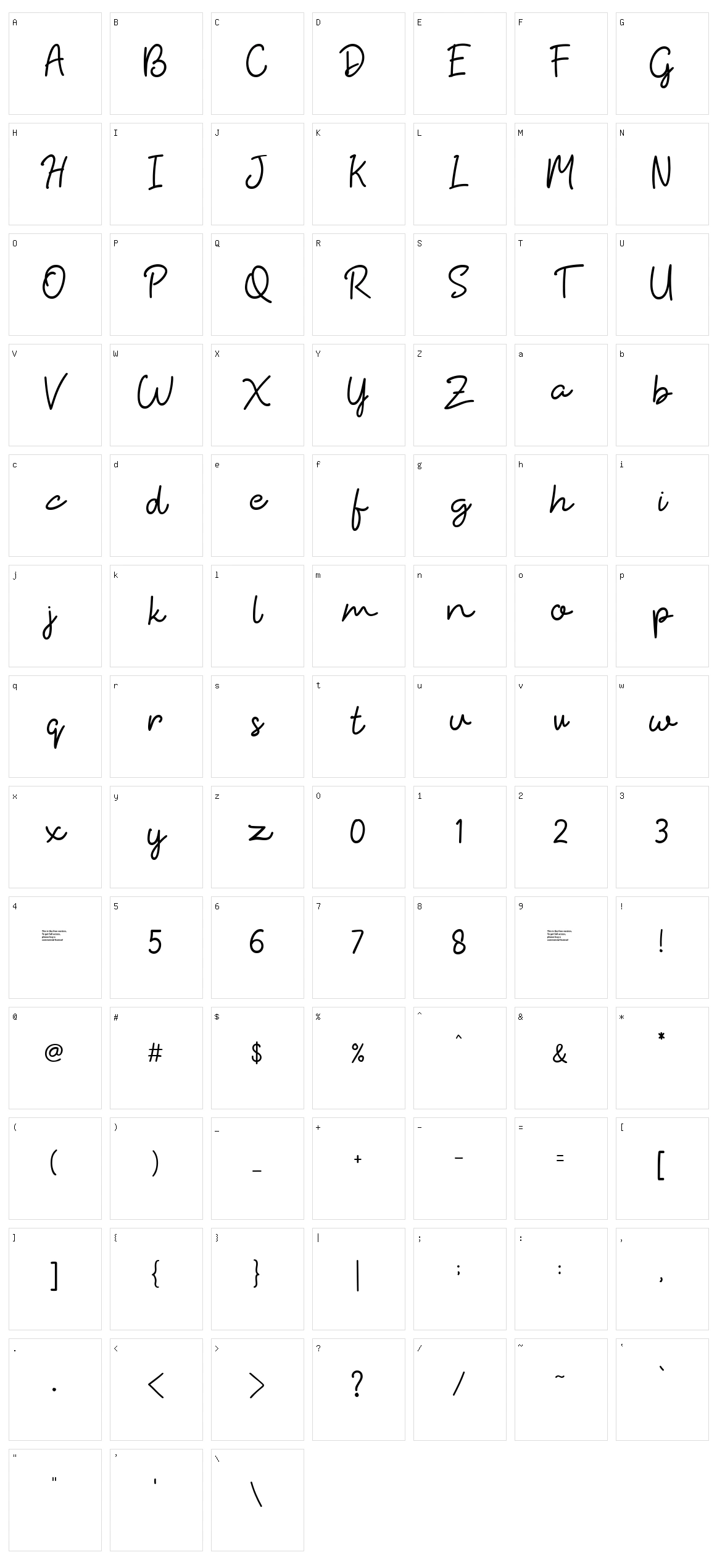 Hiyagh Ahey Character Set