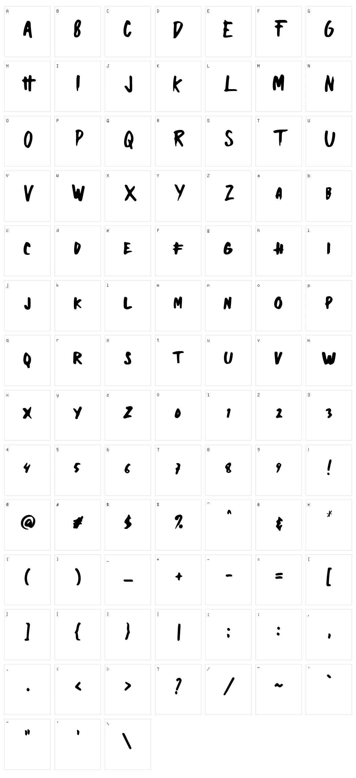 Holandy Character Set