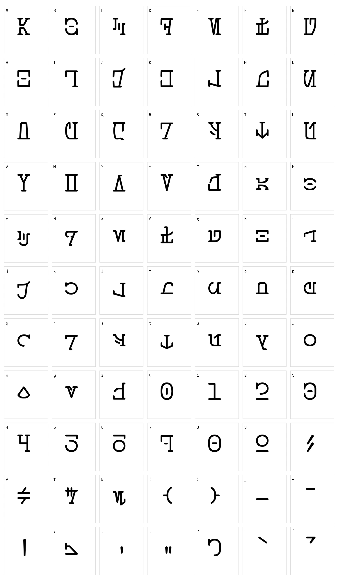 Aurebesh Typewriter Character Set