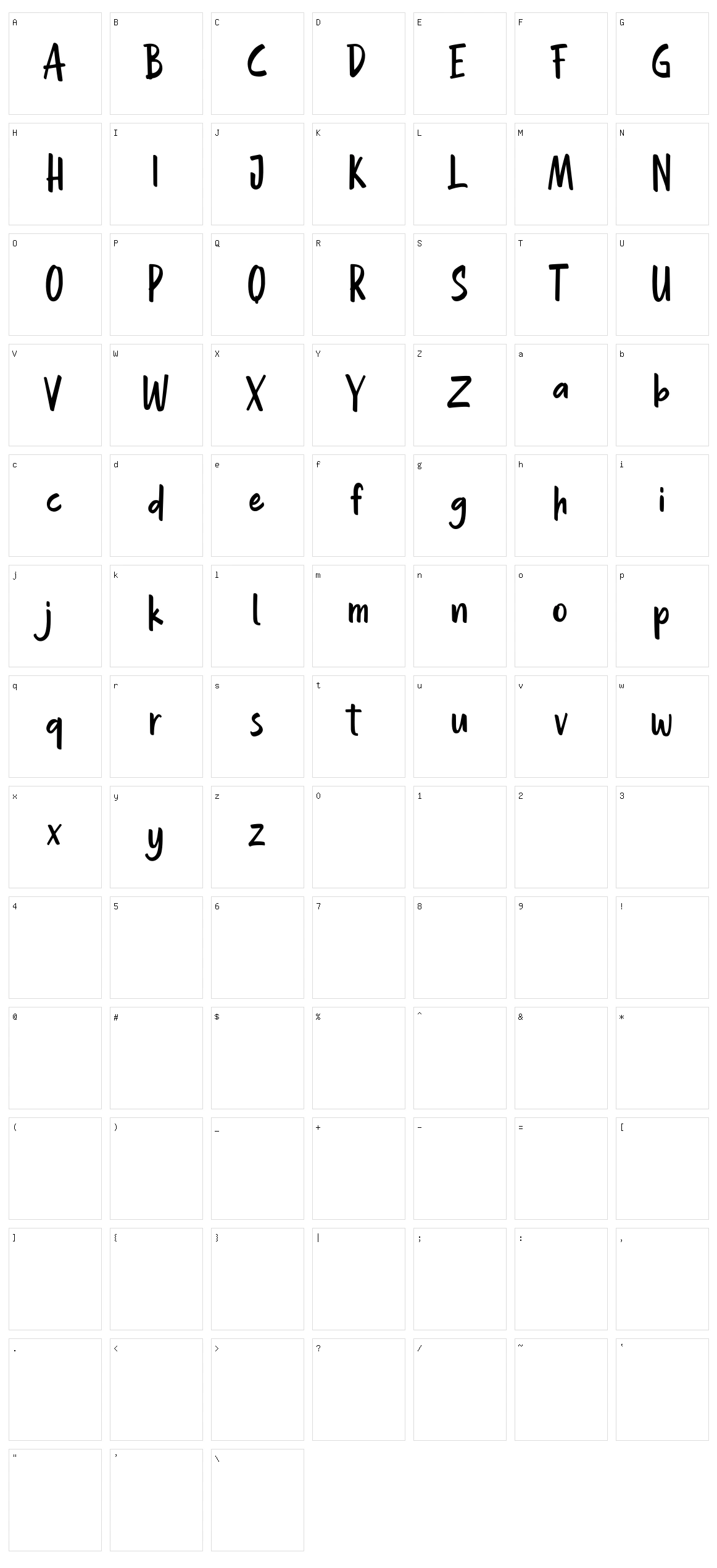 Hollaboi Character Set