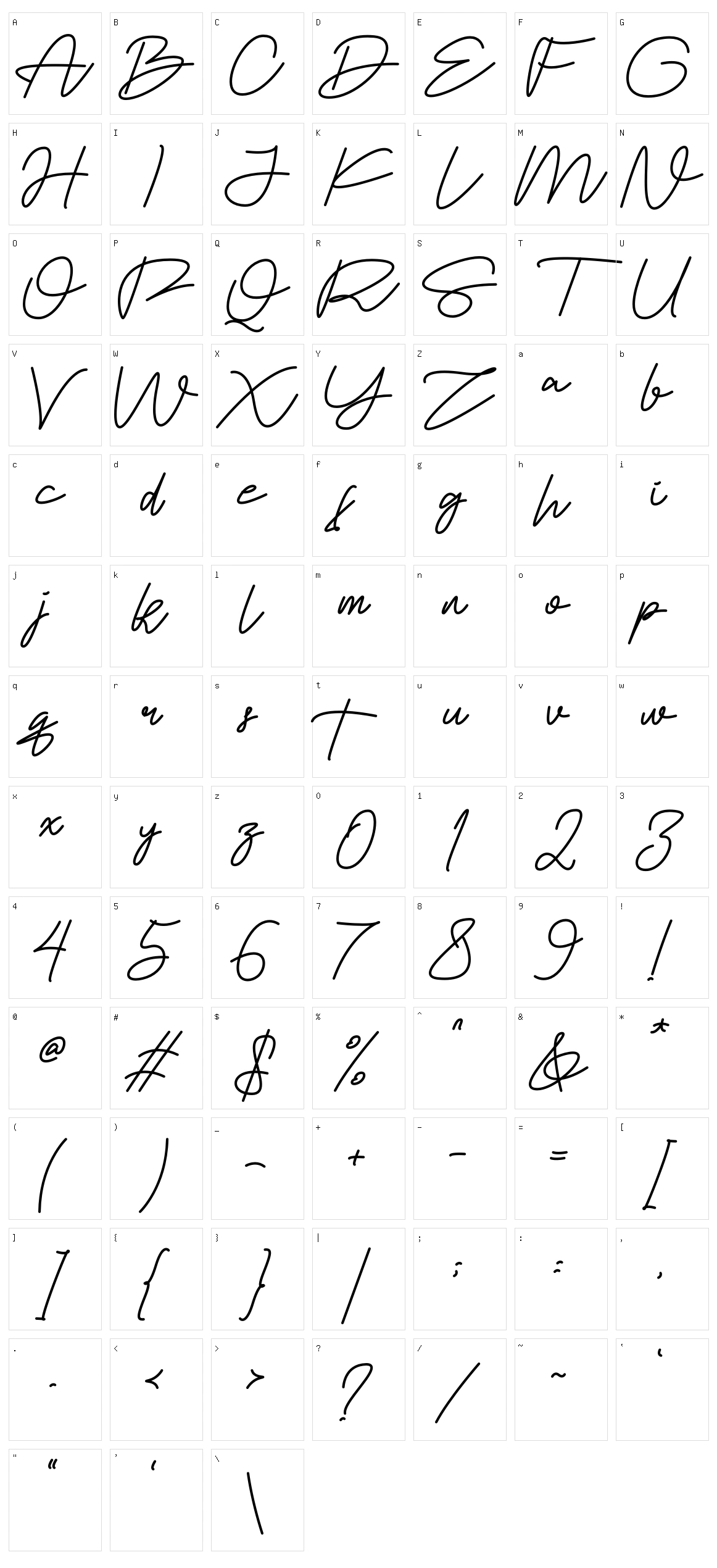 Hollato Character Set