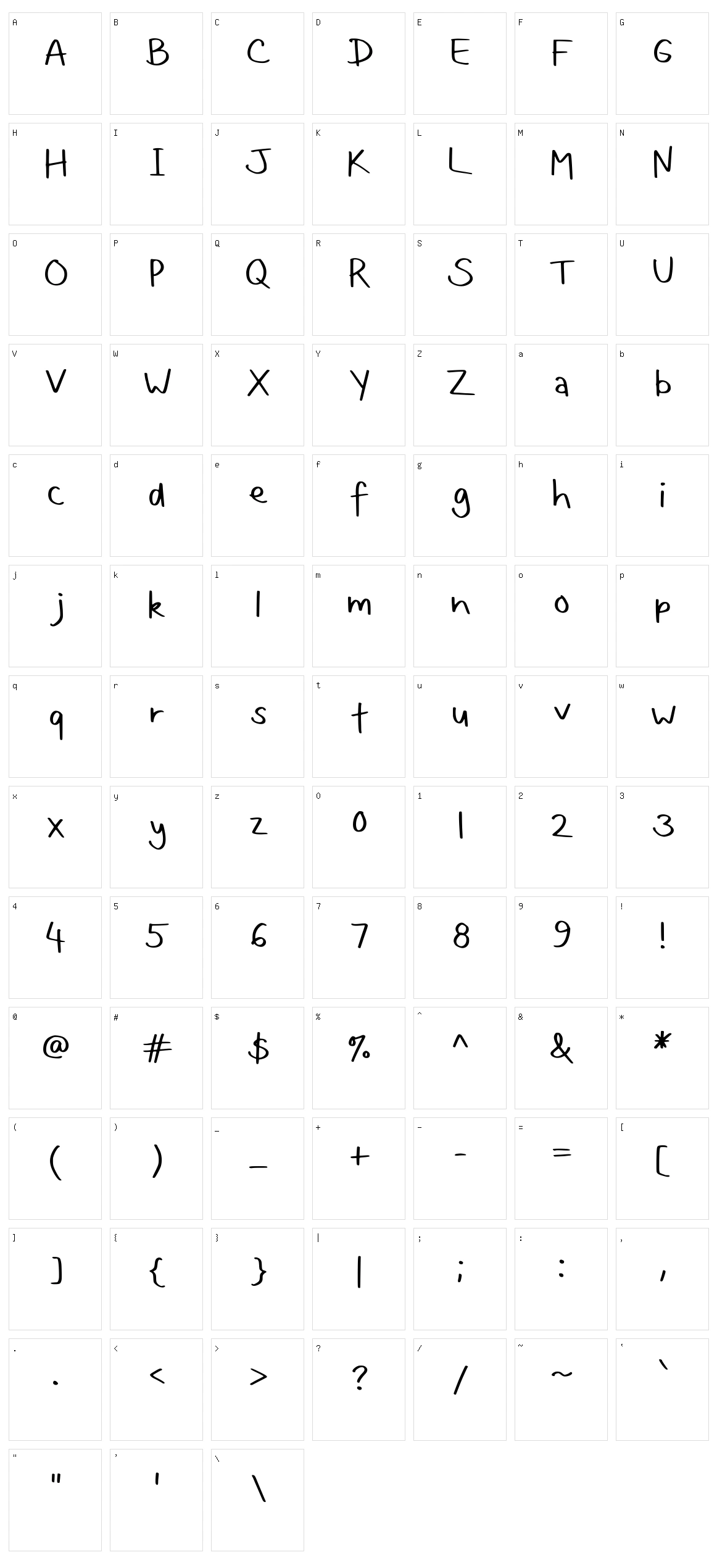 Hollies Messy Handwriting Character Set