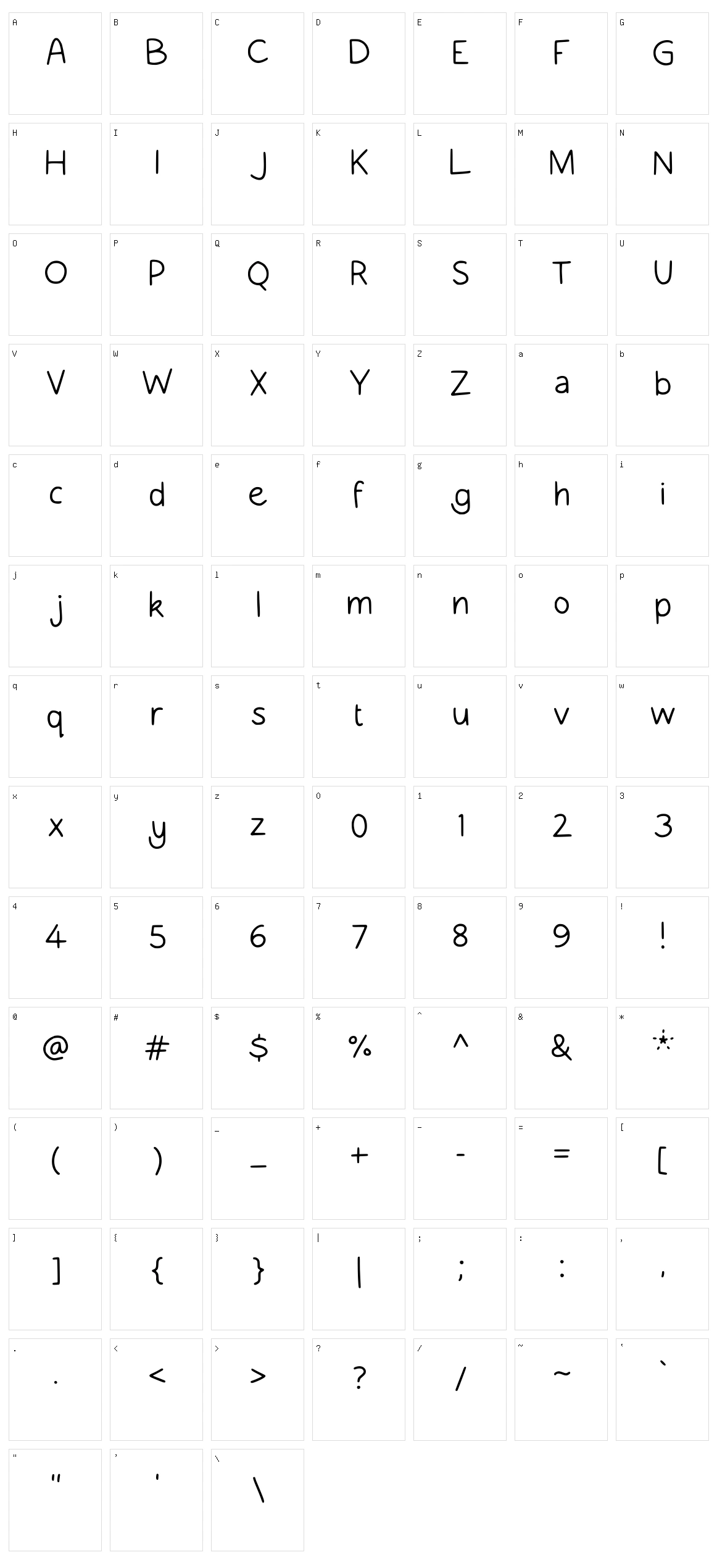 Hollies Monoline Character Set