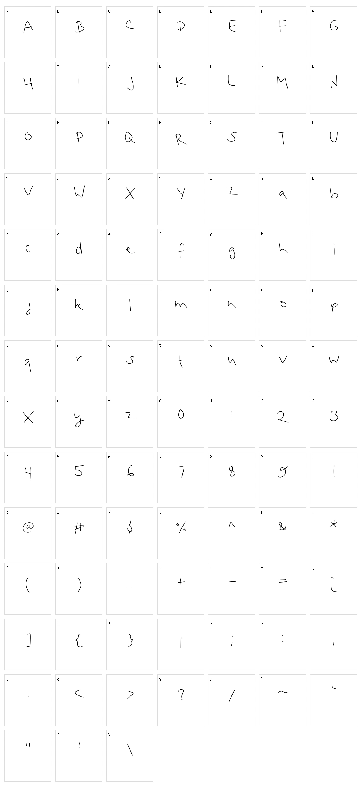 Hollies Scribble Character Set