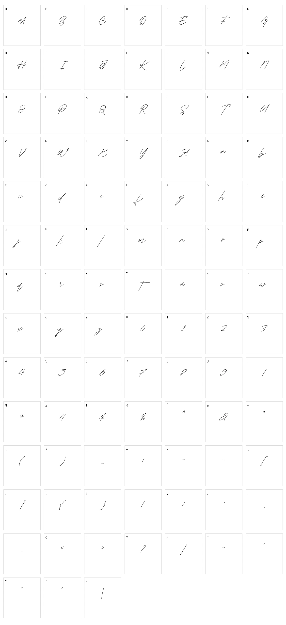 Holly Signature Character Set