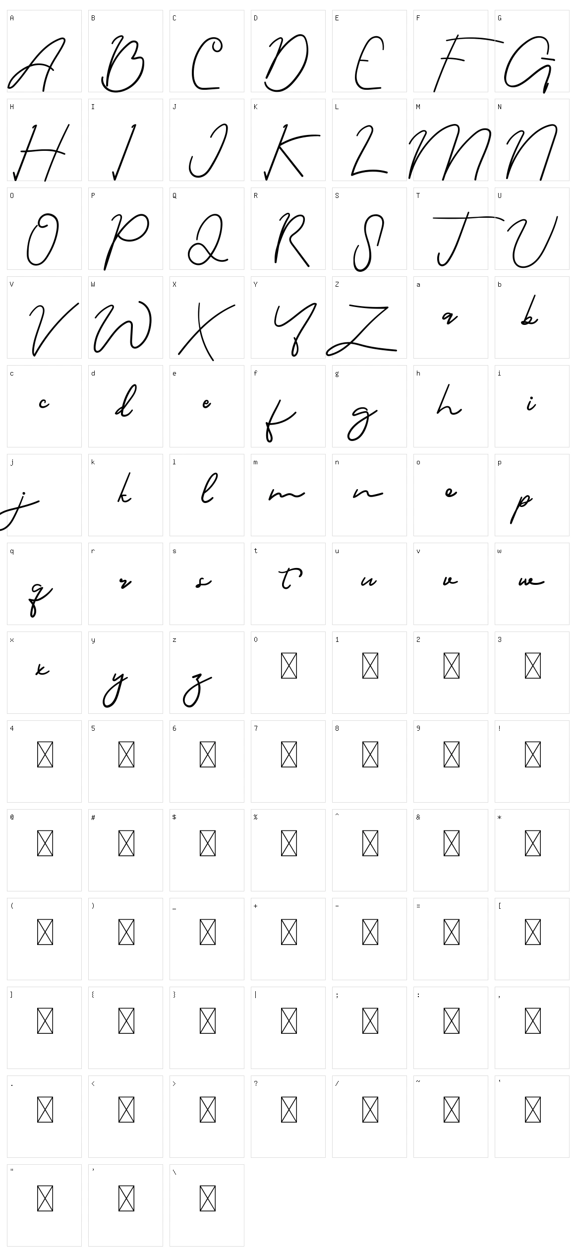 Holters Character Set