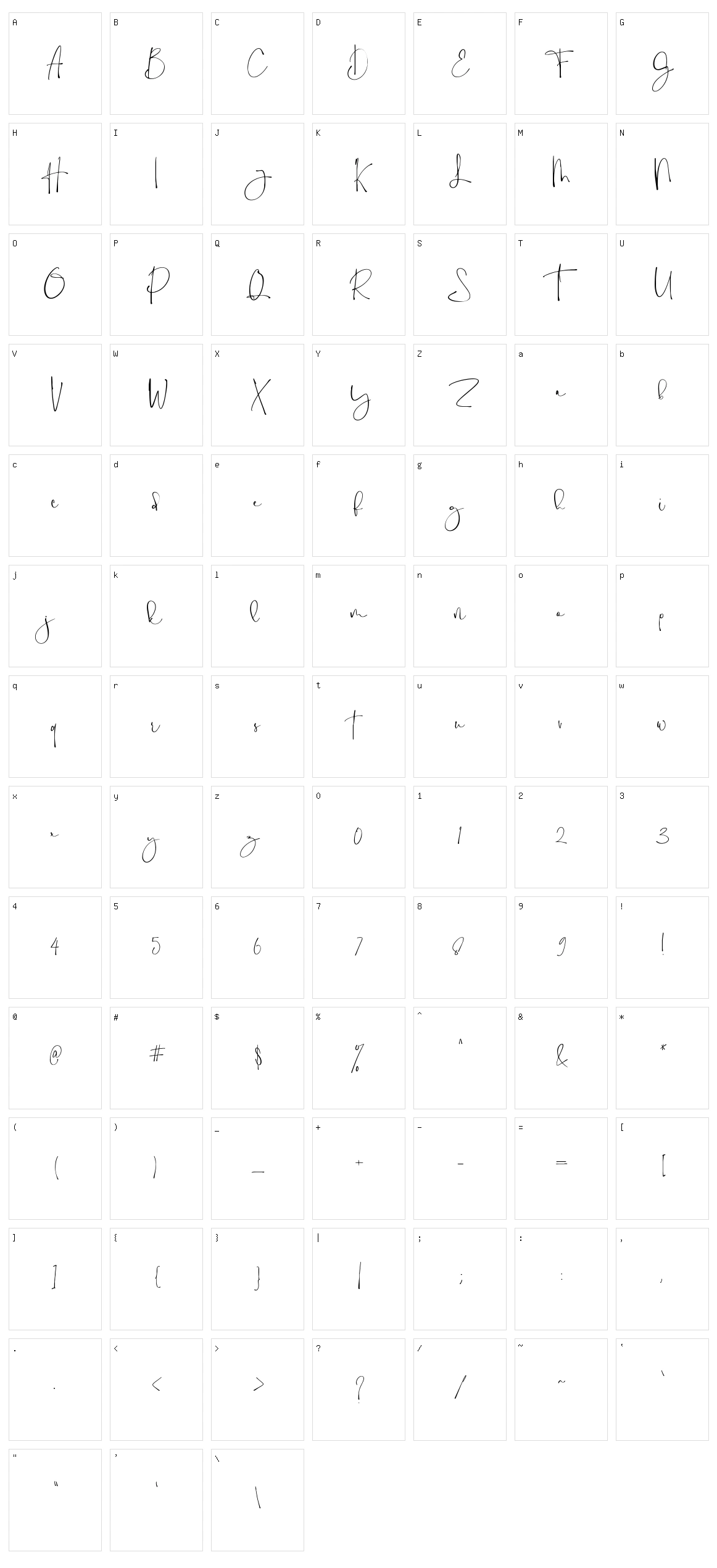 Holy Type Character Set