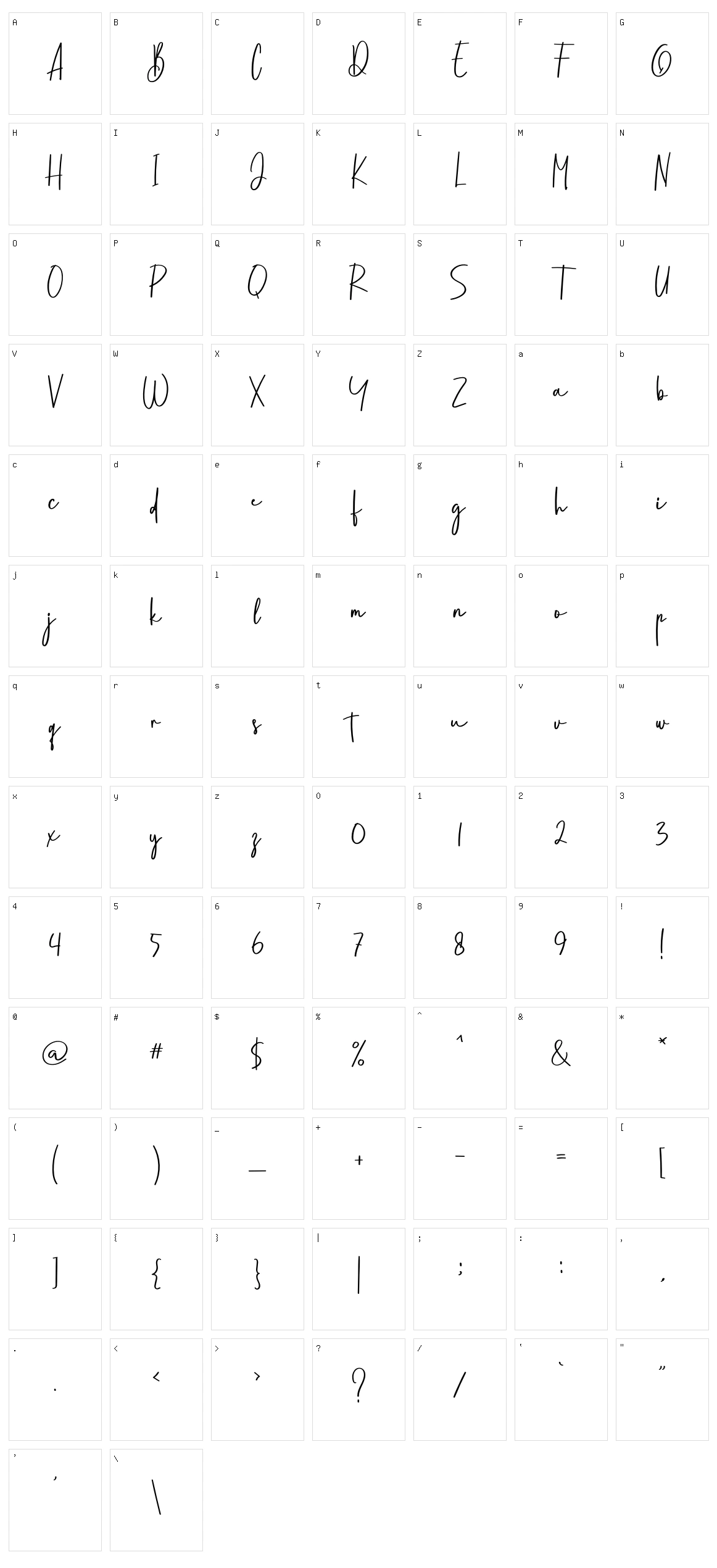 Holymonth Character Set