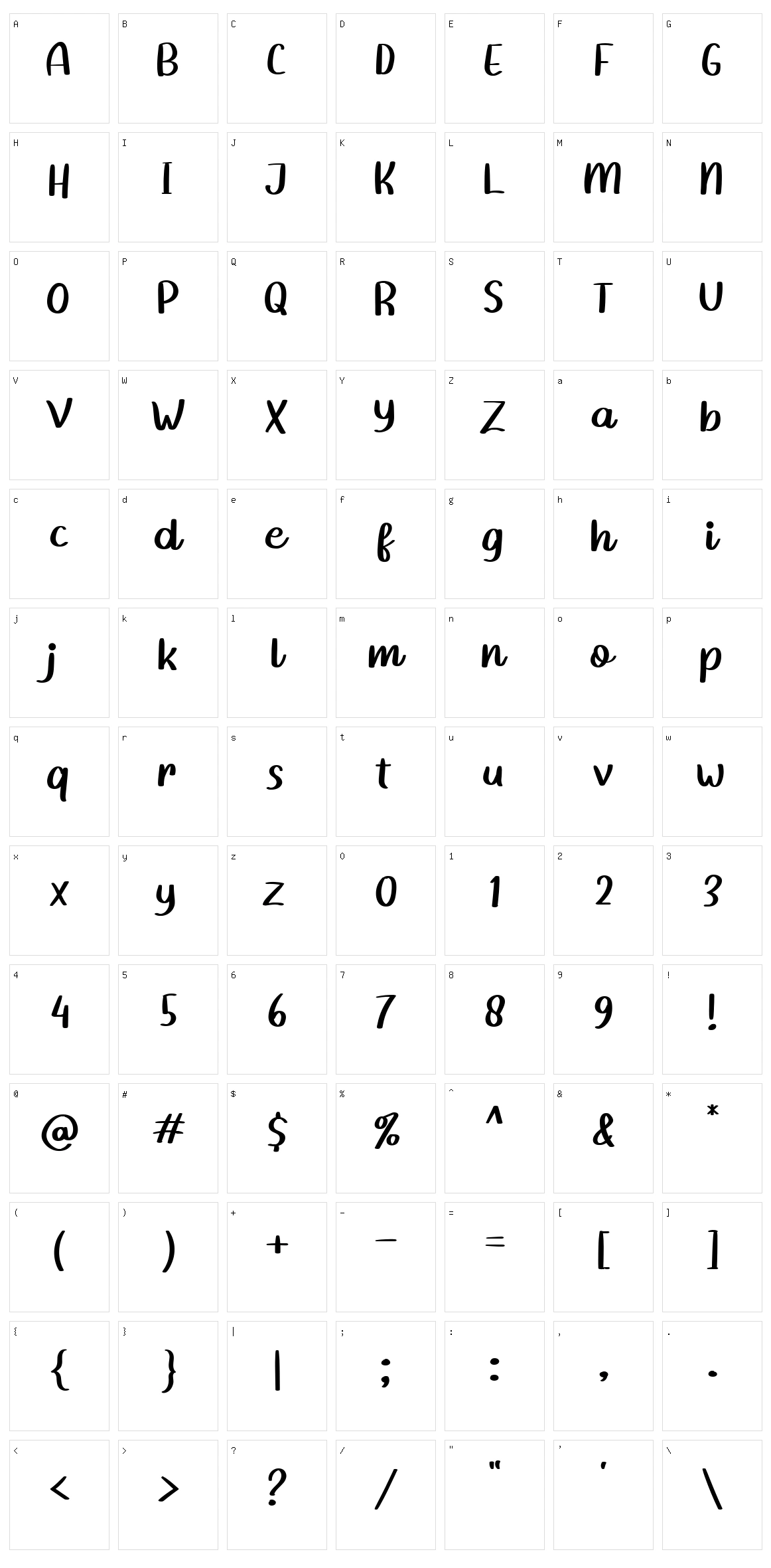 Homework Character Set